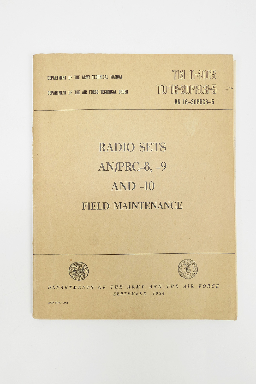 P1500277 US Army Technical Manual Radio Sets AN/PRC-8,9 and 10 - September 1954