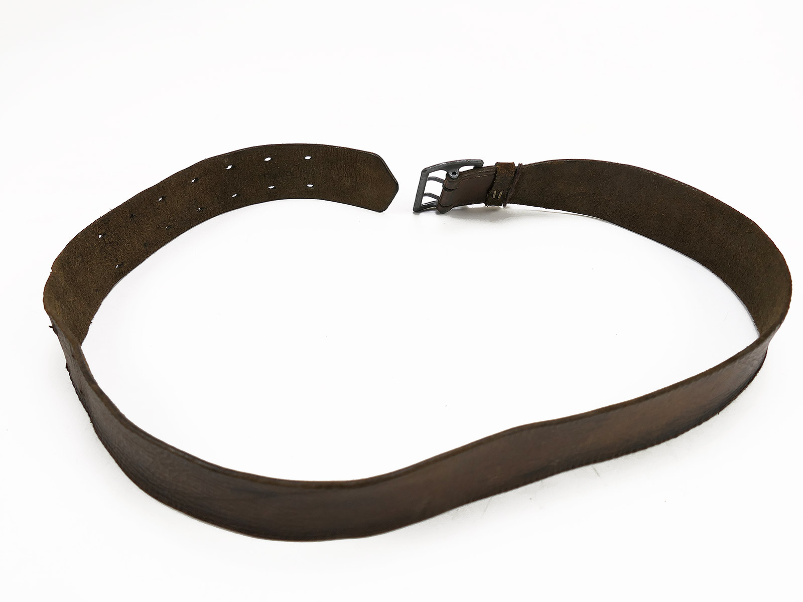 ONE-OF-A-KIND Vintage Assmann double-prong belt, waist belt, 47mm, leather belt, 110cm