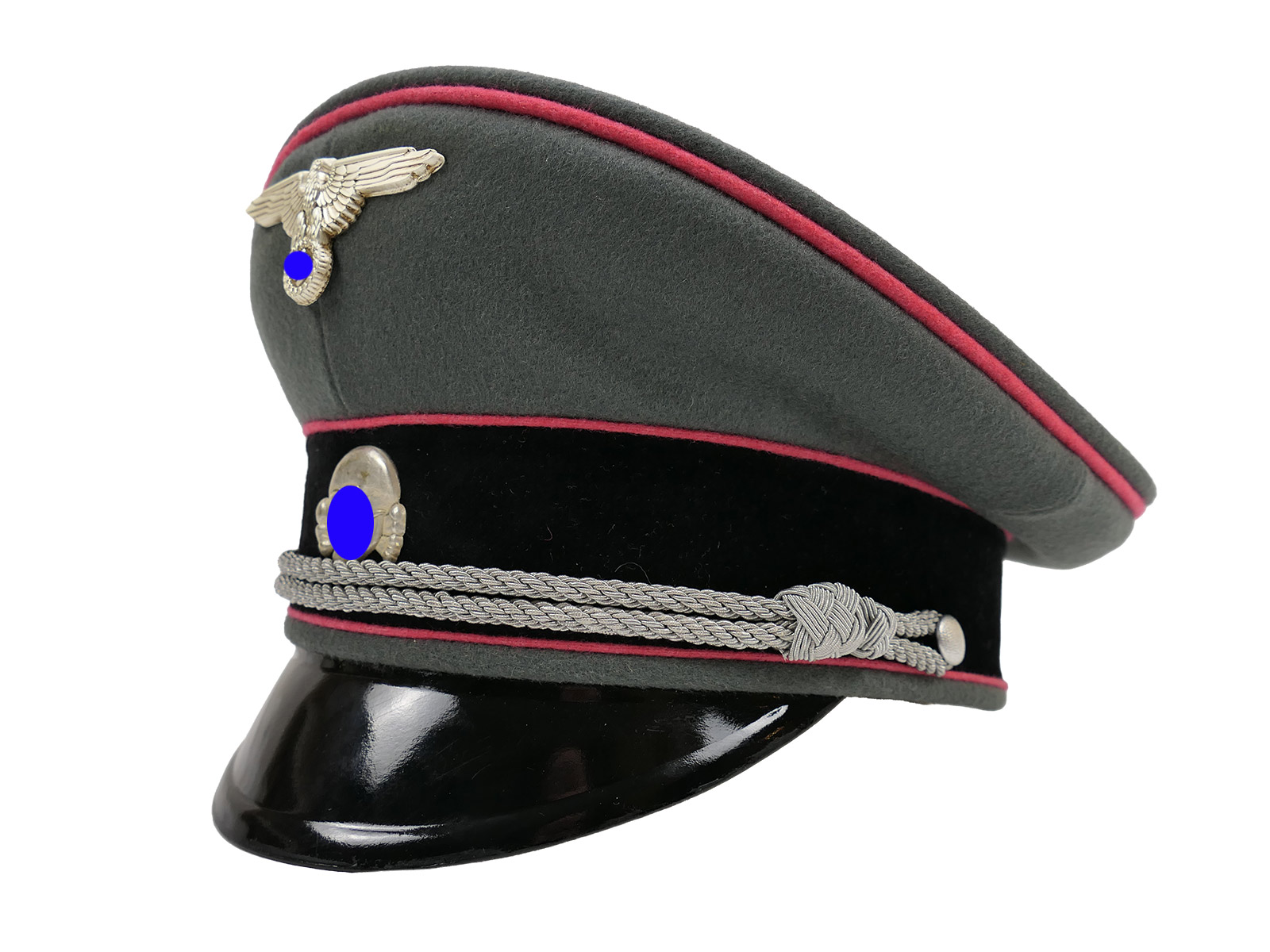 Waffen SS peaked cap, officer’s, PANZERTRUPPE, size 58 – top-quality museum-grade reproduction with metal detailing