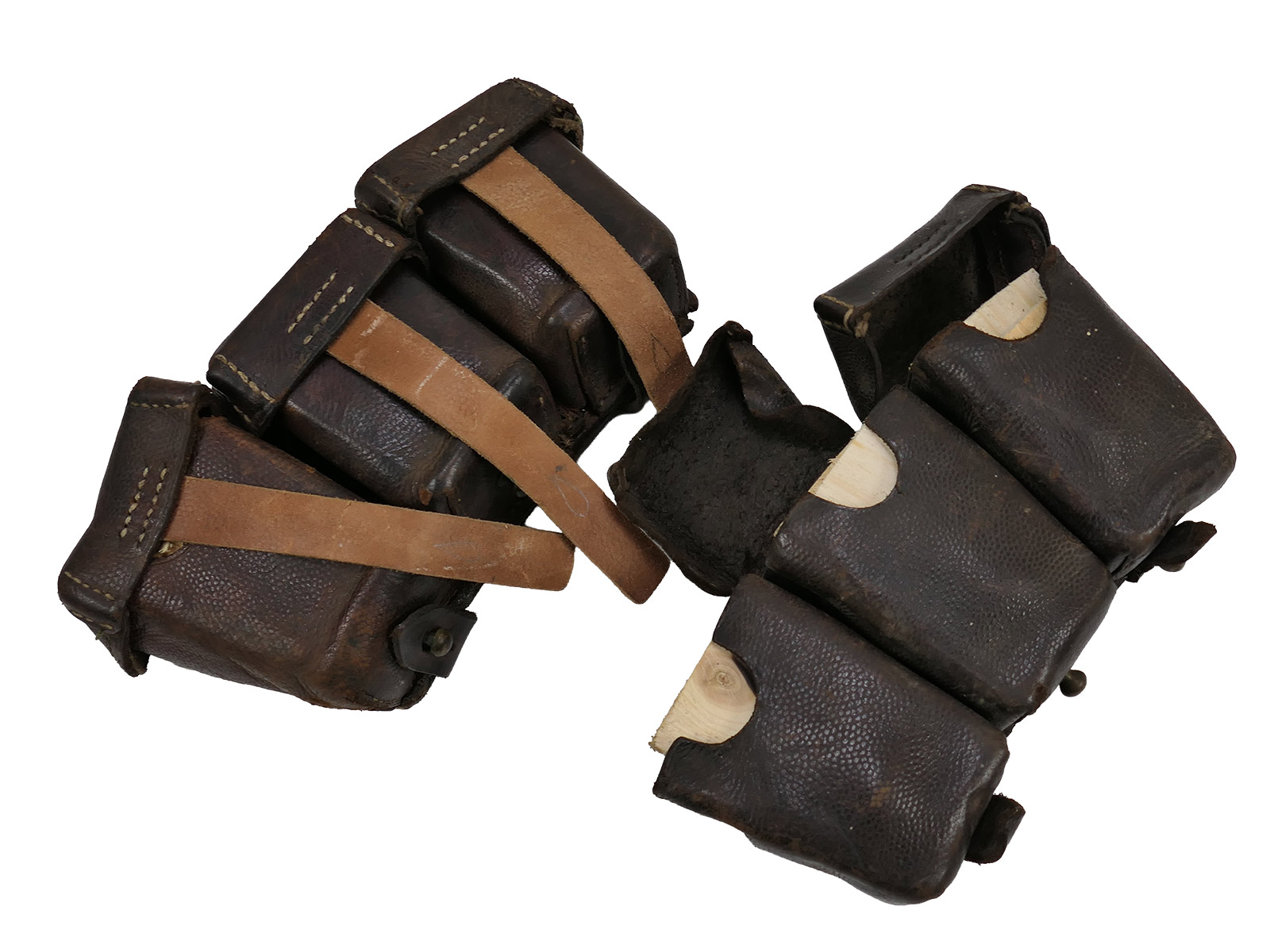 2x spare parts holders, original WK1 cartridge pouches, DIY items, incomplete, COLLECTION BATTLE WORN