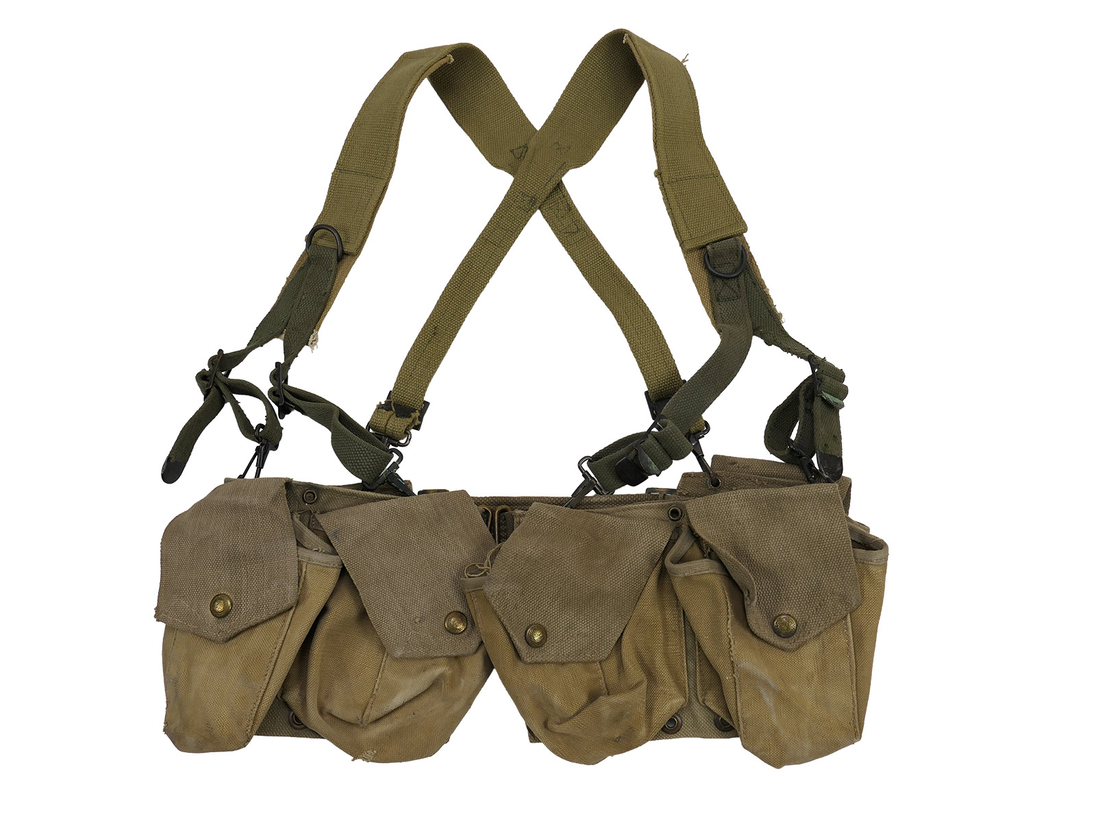 Type WW2 US Army SET B.A.R. Ammo Belt Browning Automatic Rifle + Suspenders Ammunition Belt