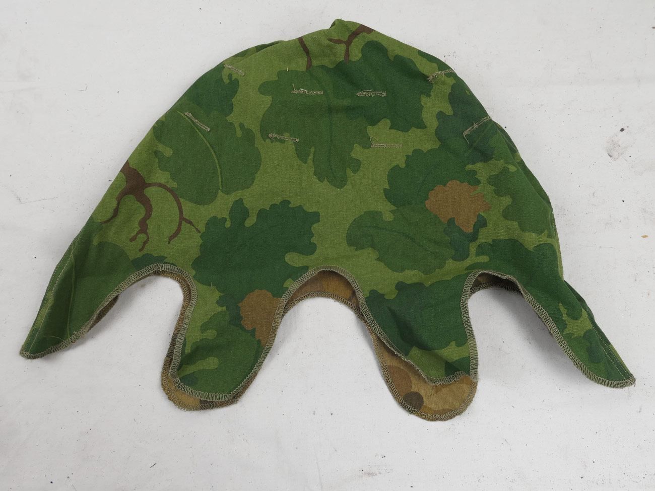 US Army Mitchell Helmet Cover Leaf Pattern Reverseable M1 Helmet Cover Vietnam Repro Prewashed