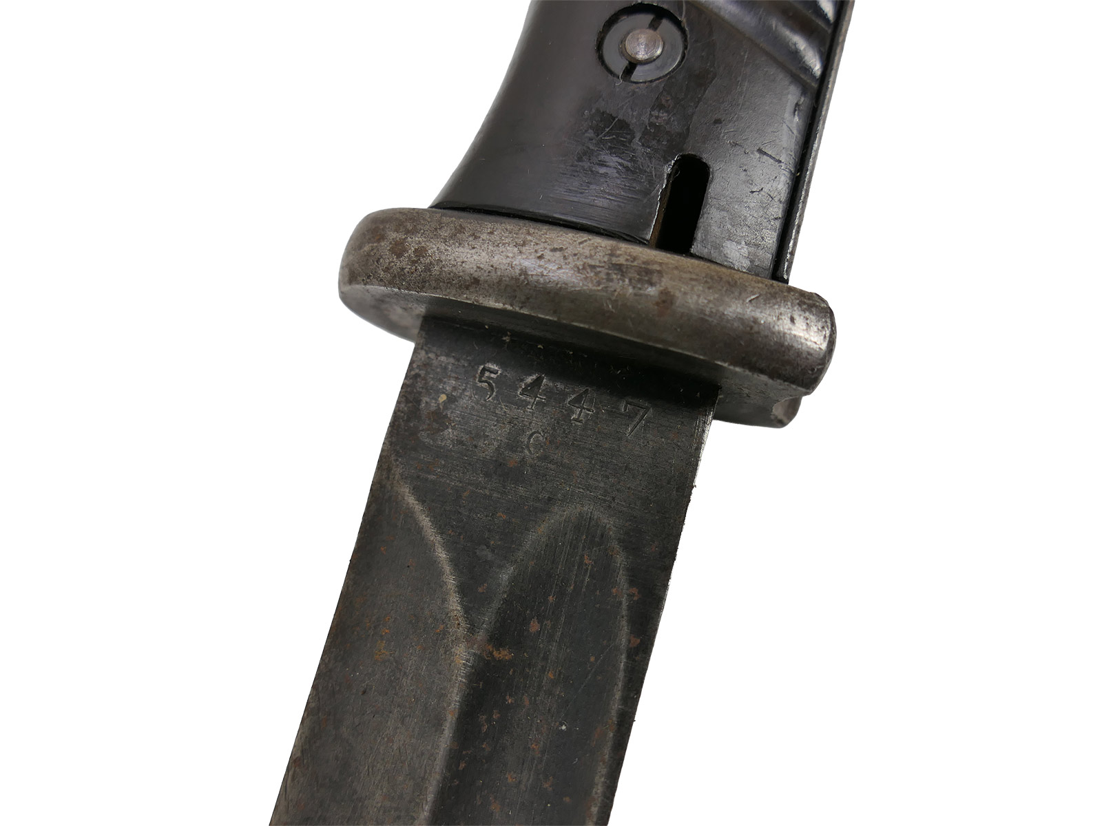 Wehrmacht M84/98 bayonet by Jos Corts, 1940 K98 carbine / fixed bayonet with scabbard, BATTLE-WORN