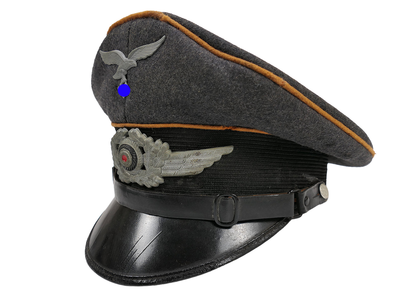 Original LUFTWAFFEN pilot’s cap, paratrooper style, fully decorated – COLLECTION