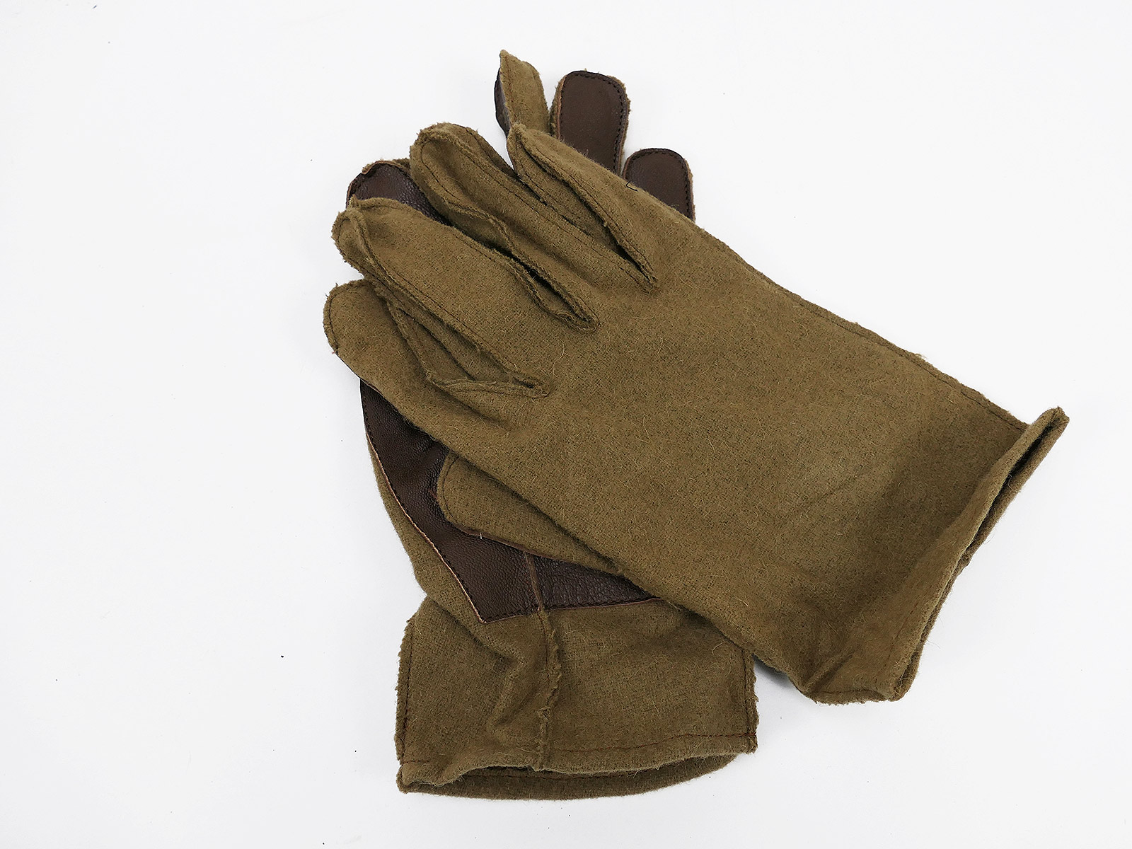 US Army WW2 Wool Gloves with leather palm Wool gloves with leather trim Gr.10.5 (L)