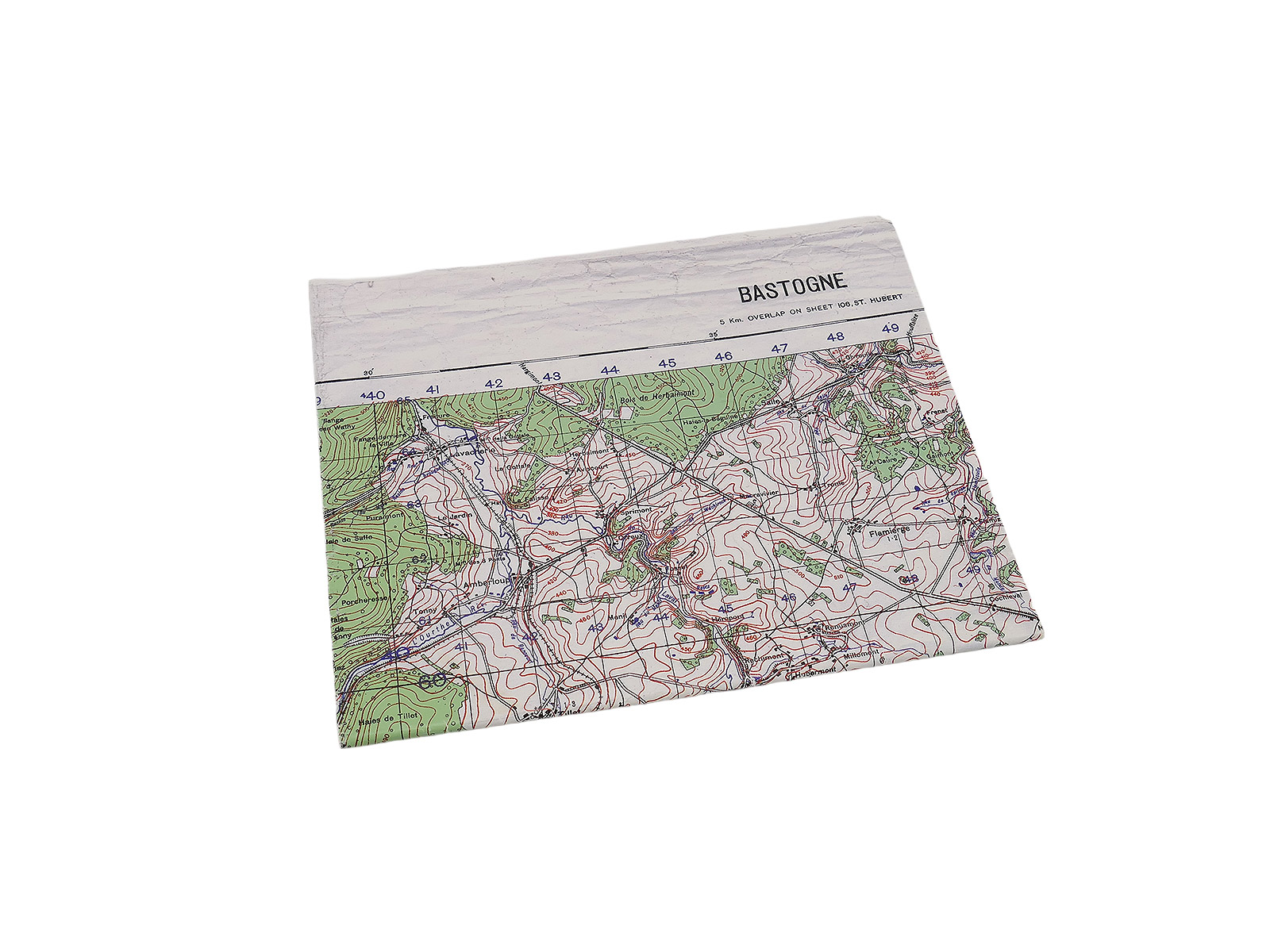 US Army WW2 Map: Bastogne, Ardennes Map, 1939