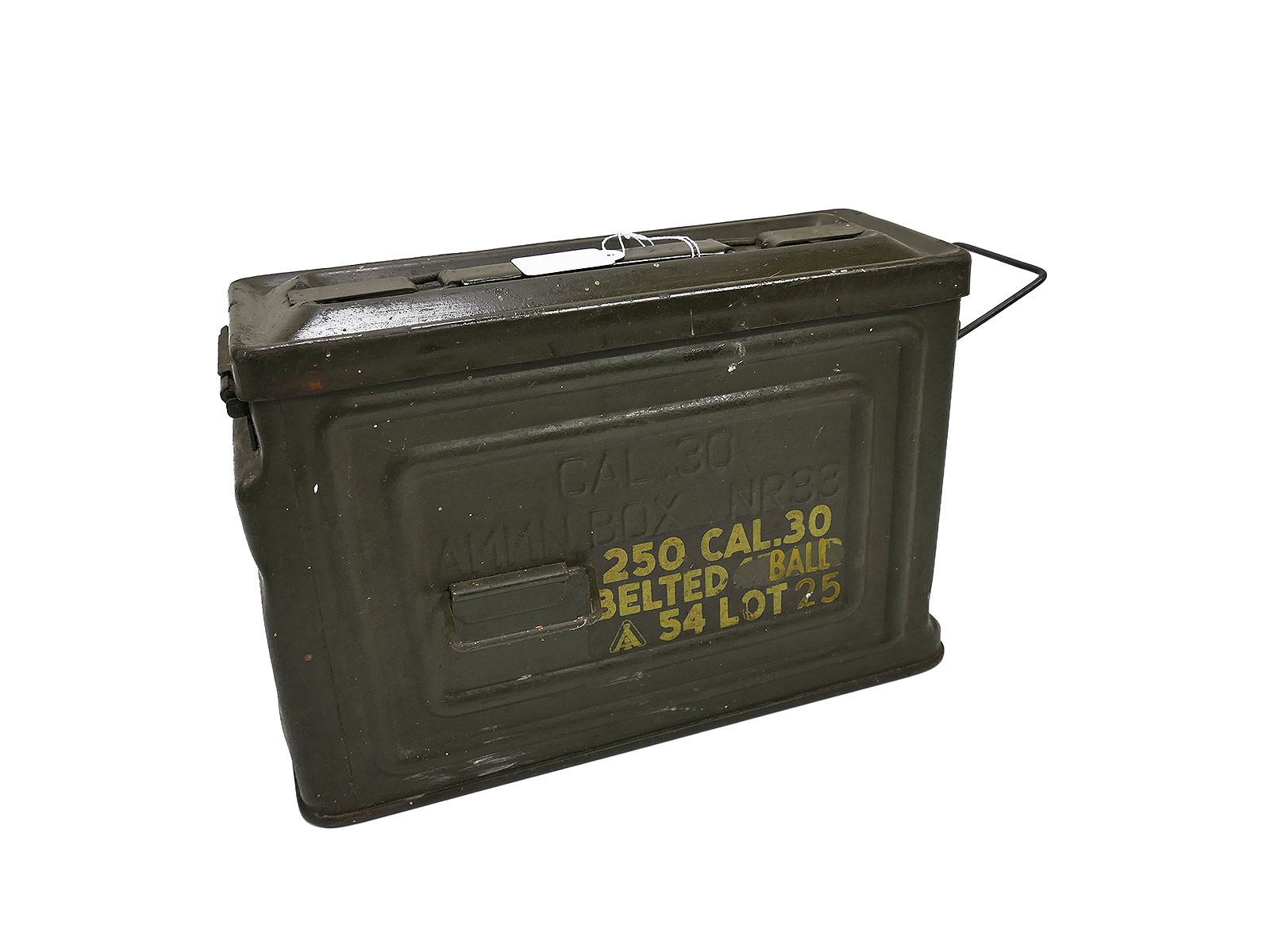 Original US ARMY WW2 Ammunition AMMN Box Cal .30 M2 Ammunition box 250 rounds Collection BATTLE WORN