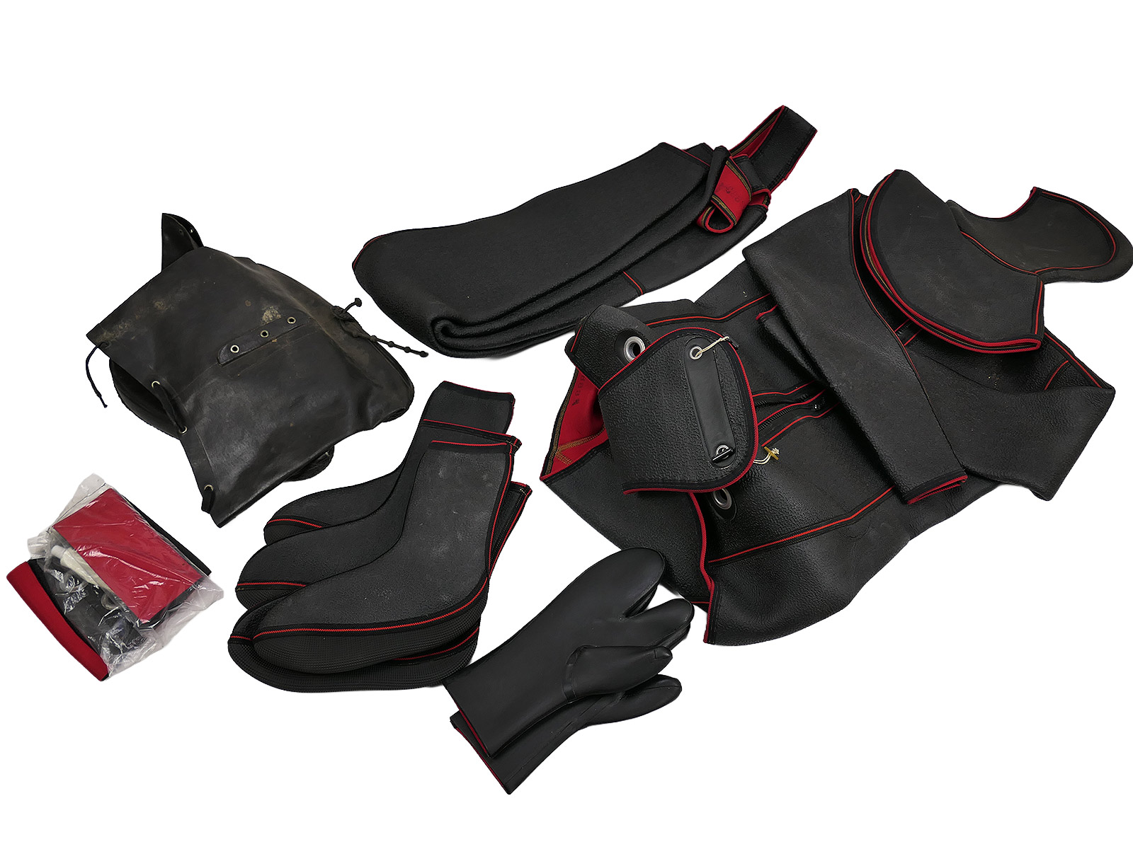 Bundeswehr neoprene diving suit, rubber suit, multi-piece set, 1980s–1990s, COLLECTION