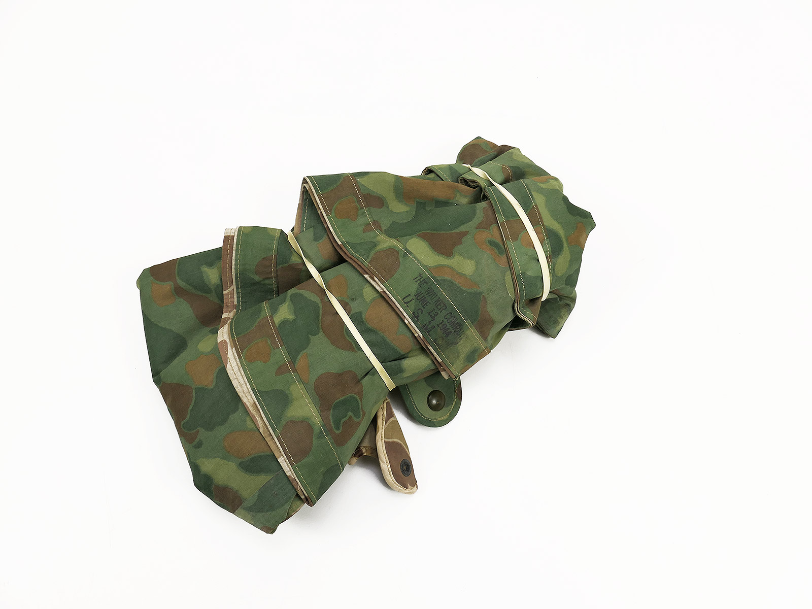 USMC Marines WW2 Pacific Poncho, camouflage, rubber, 1944, duck hunter, jungle shelter 