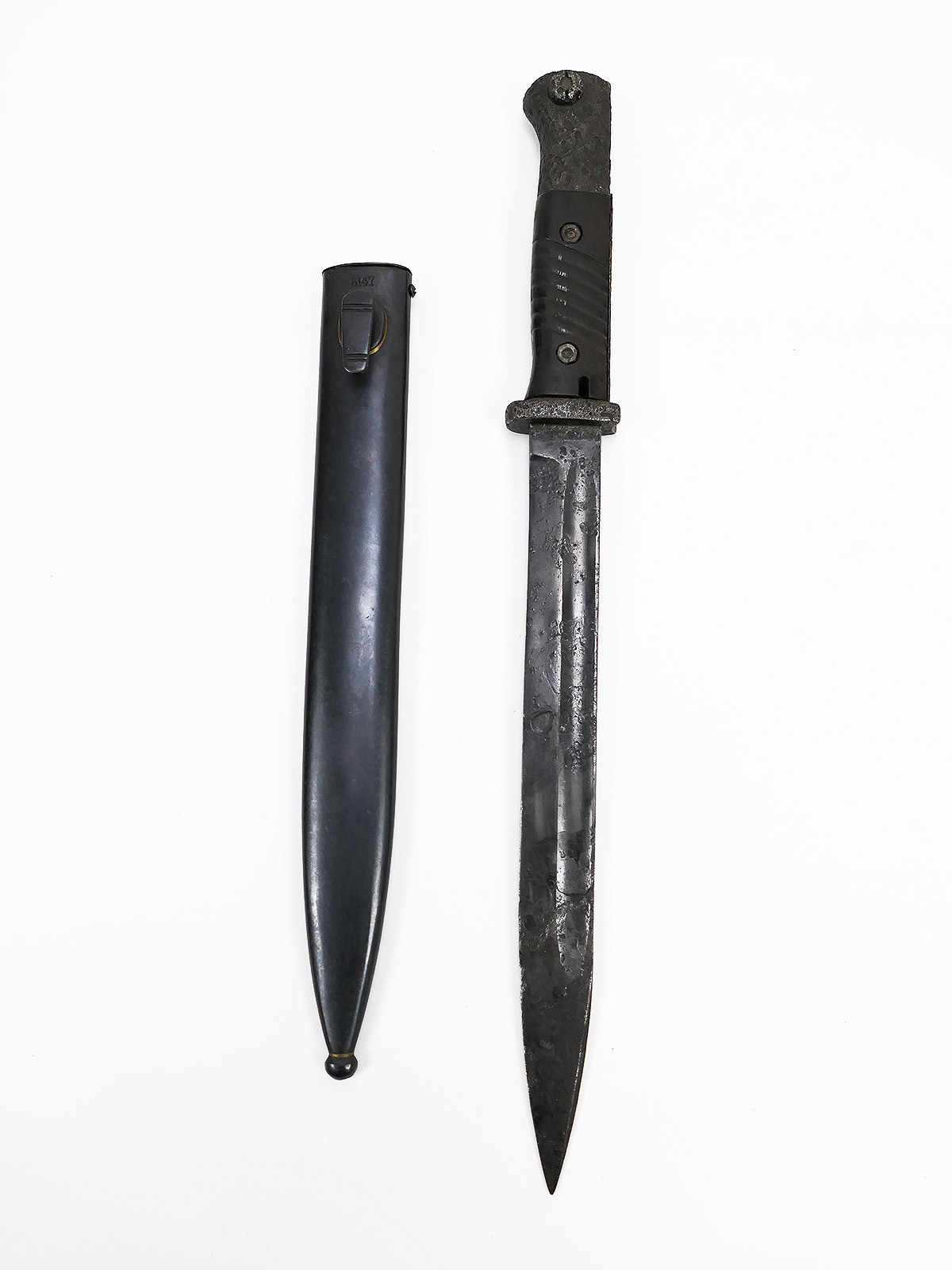 Wehrmacht original bayonet M84/98 K98 / sidearm Clemen & Jung with repro scabbard