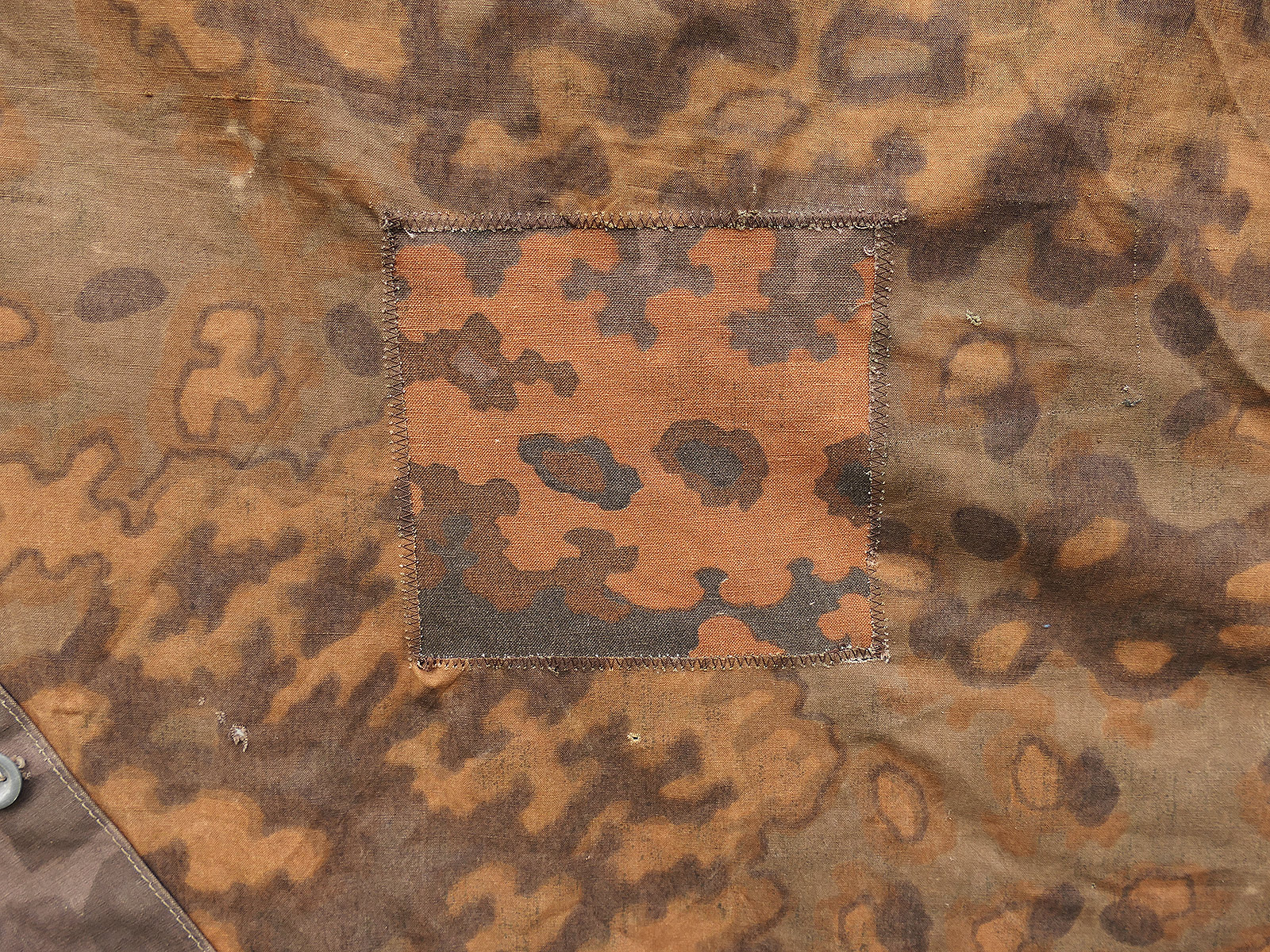 #A/ Waffen SS Original Tarpaulin – Oak Leaf Camouflage Tarpaulin – Battle-Worn