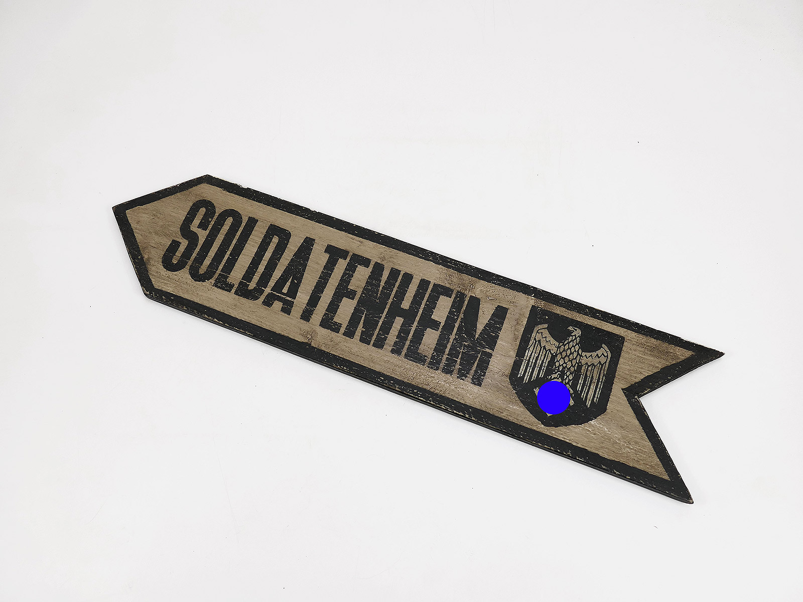 Wehrmacht Vintage Wooden Sign: "SOLDATENHEIM" Battlefield Sign, 78x18cm