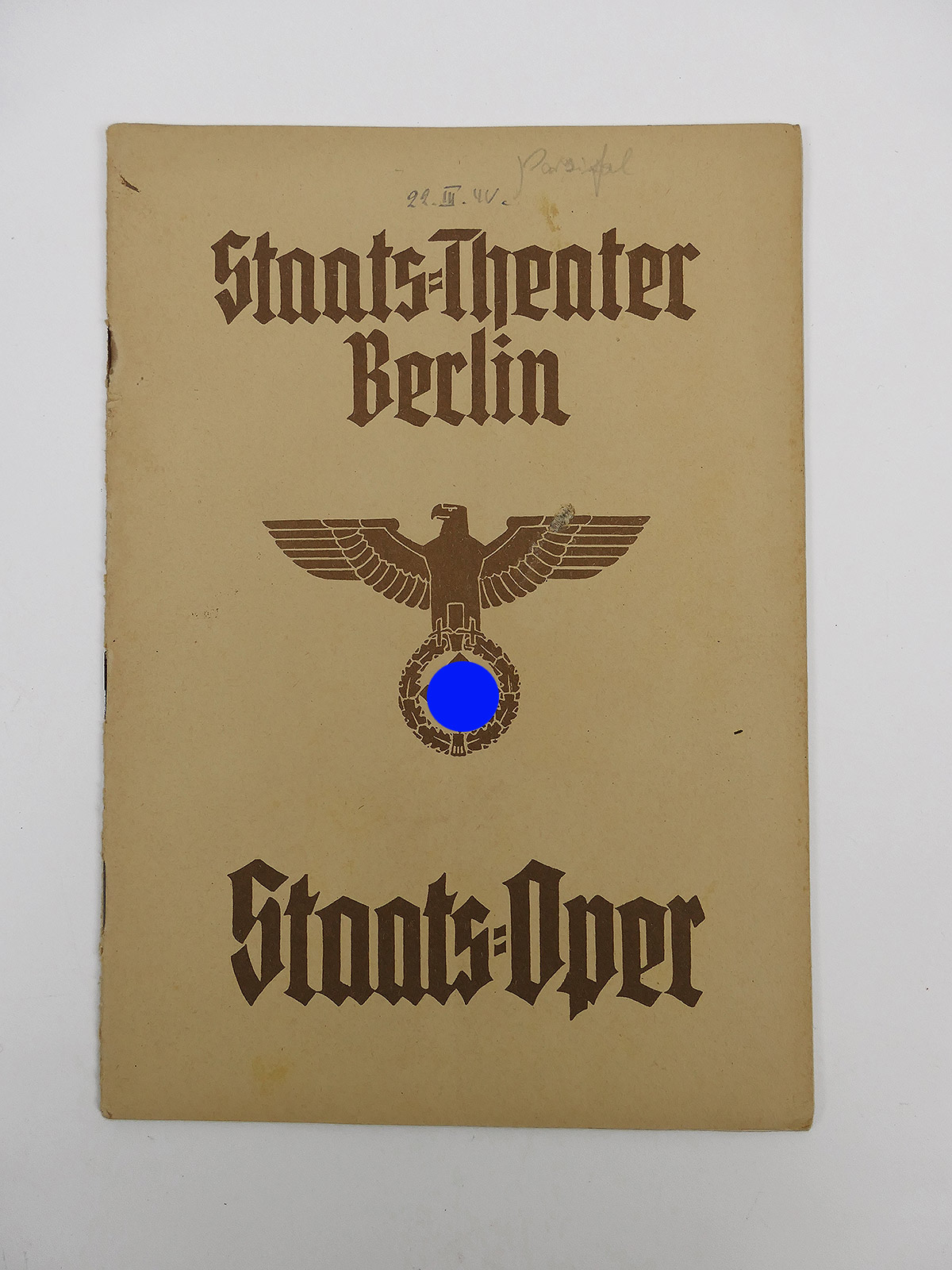 German Reich Program Booklet Opera State Opera State Theatre Berlin Parsifal 1940