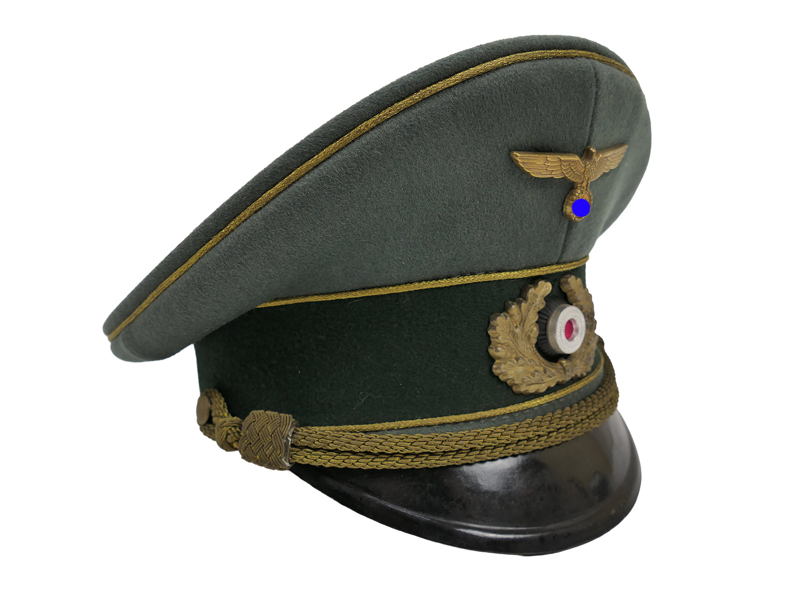 Antique Wehrmacht General’s peaked cap, size 58, with excellent patina – COLLECTION BATTLE WORN