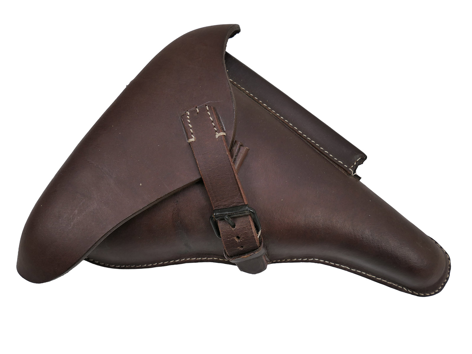 One-off item – Luftwaffe P08 holster, briefcase-style leather holster, pistol pouch, BATTLE WORN