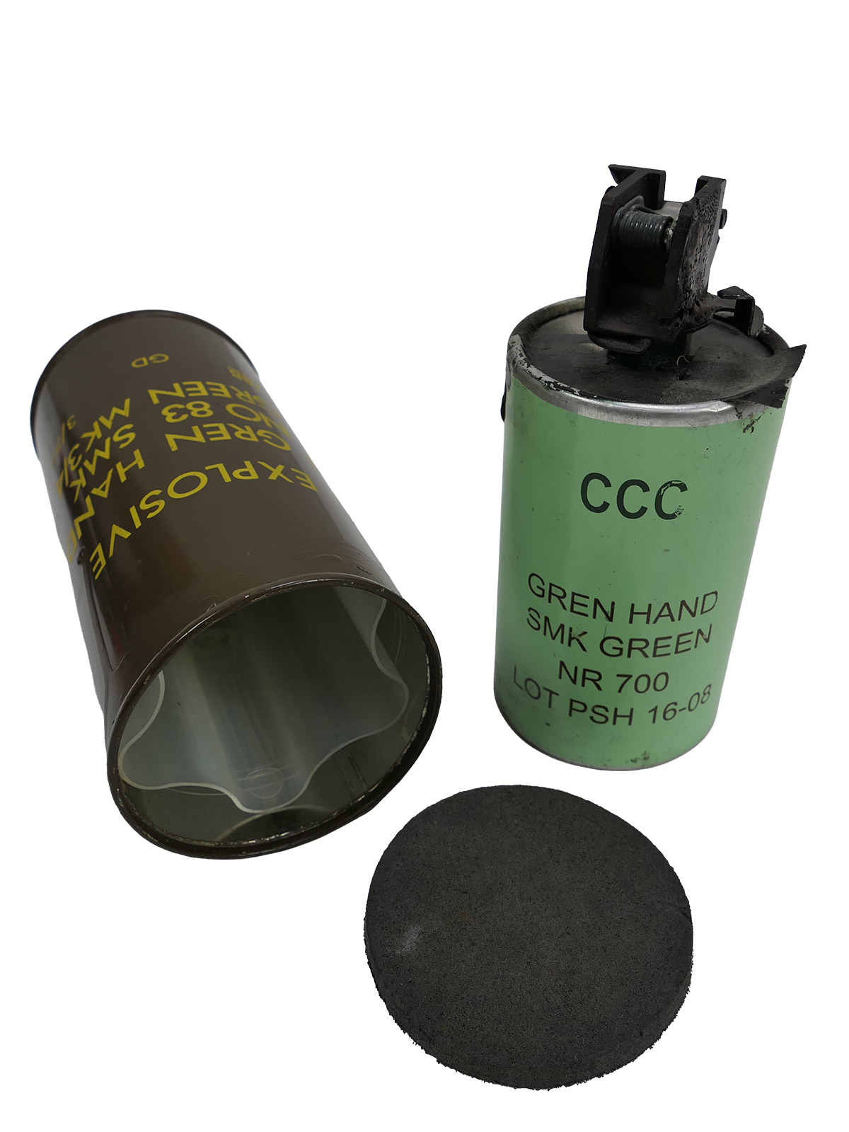 US Army M18 Smoke Grenade, Green Smoke Grenade, hand signal smoke grenade