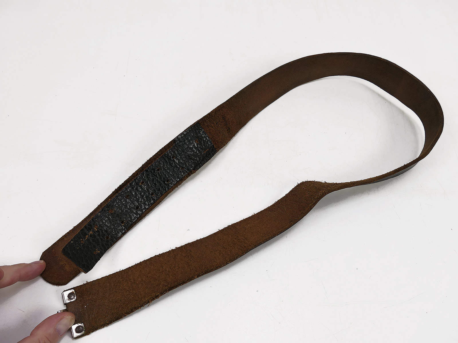 Vintage leather belt / belt strap, 110cm, COLLECTION BATTLE WORN