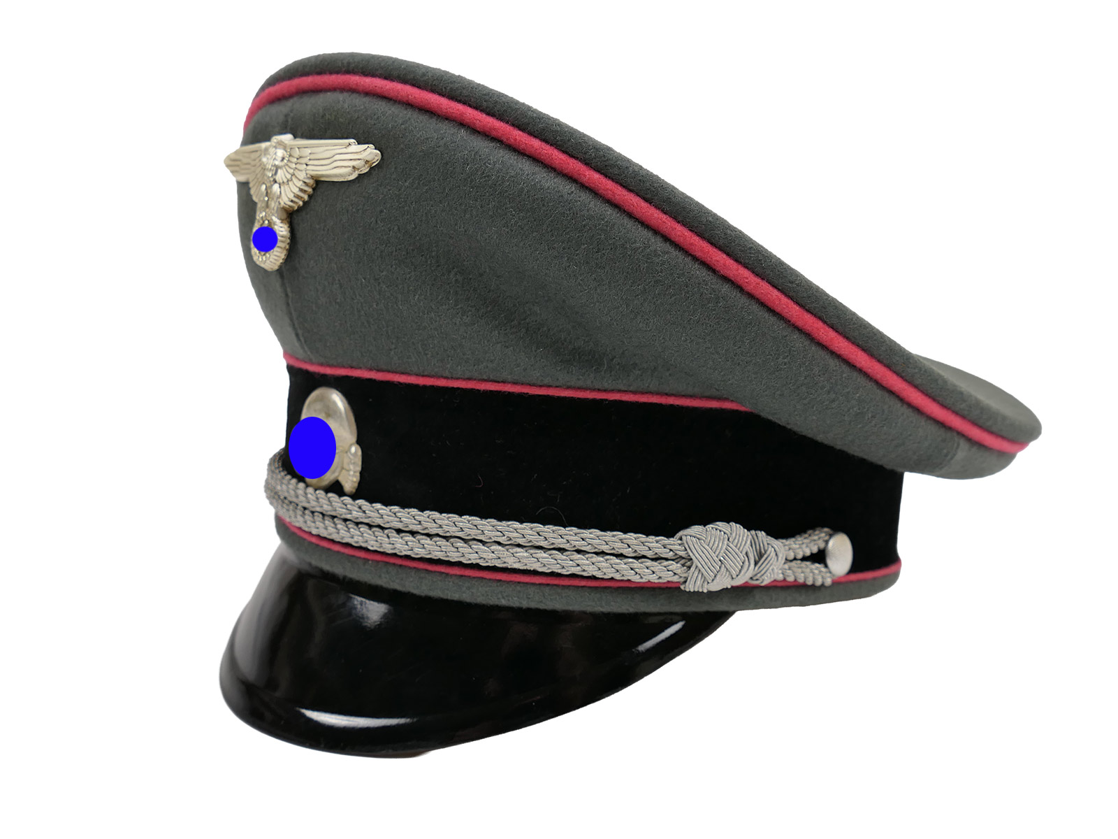 Waffen SS peaked cap, officer’s, PANZERTRUPPE, size 58 – top-quality museum-grade reproduction with metal detailing