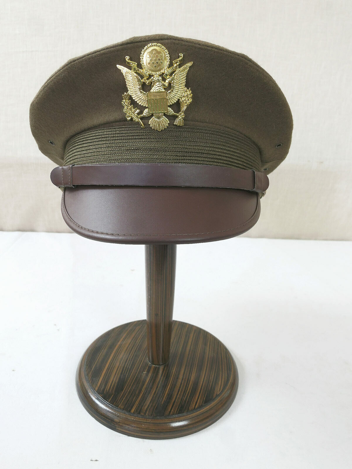 s-l1600-35NMYA9xg6duL7A US ARMY WW2 Officer Crusher cap VISOR HAT Visor Cap Officer