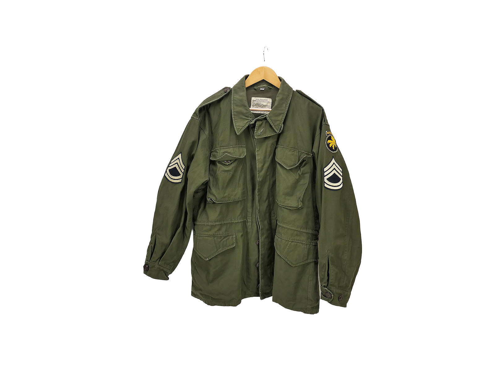 Einzelstück US ARMY WW2 Vintage M1943 Field Jacket Airborne MARKET GARDEN 1944 Feldjacke US46 BATTLE WORN