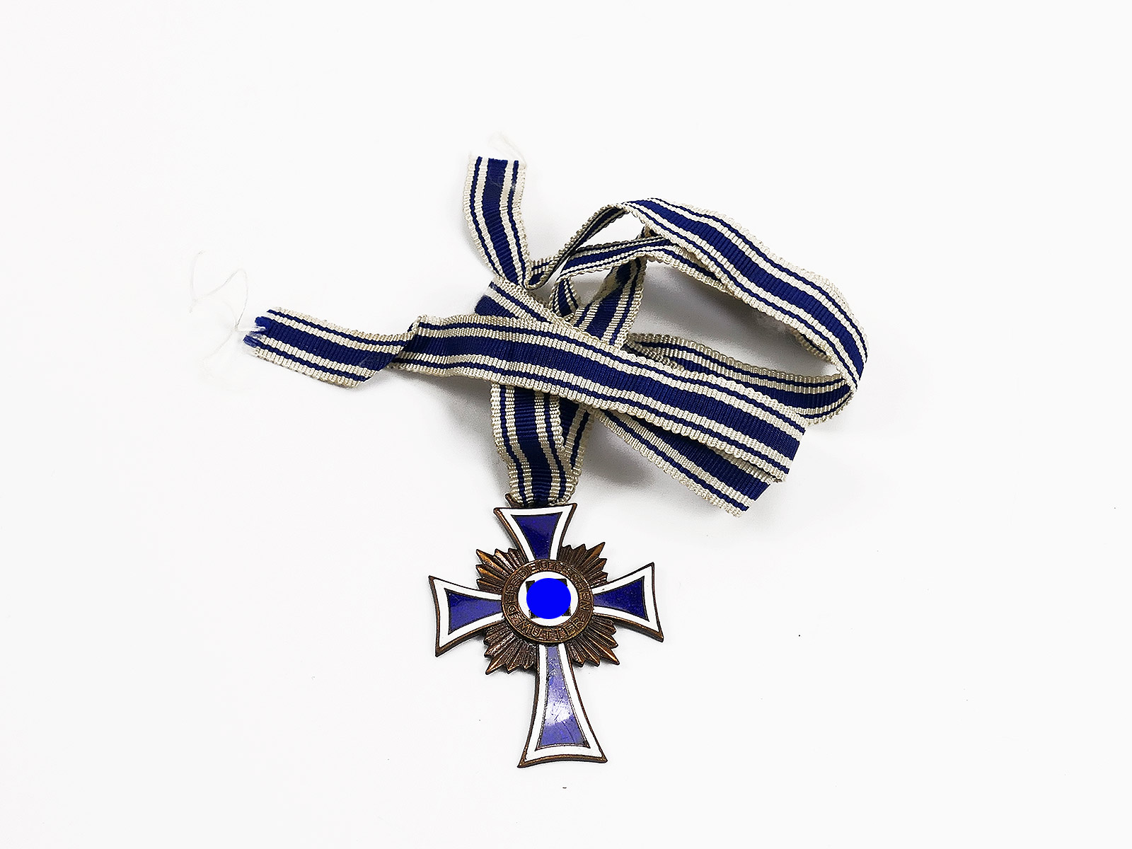 Cross of Honour of the German Mother / Mother's Cross 2nd Model Bronze on a long ribbon 