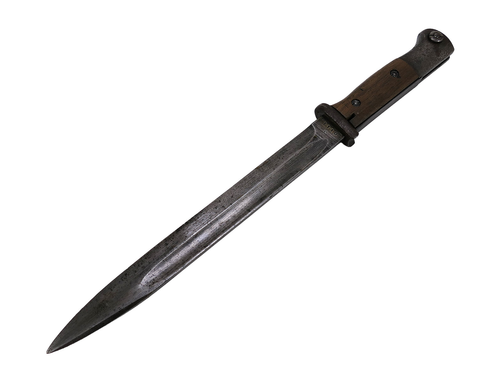 Wehrmacht M84/98 bayonet (cof42) for the K98 carbine / sidearm with scabbard, BATTLE-WORN