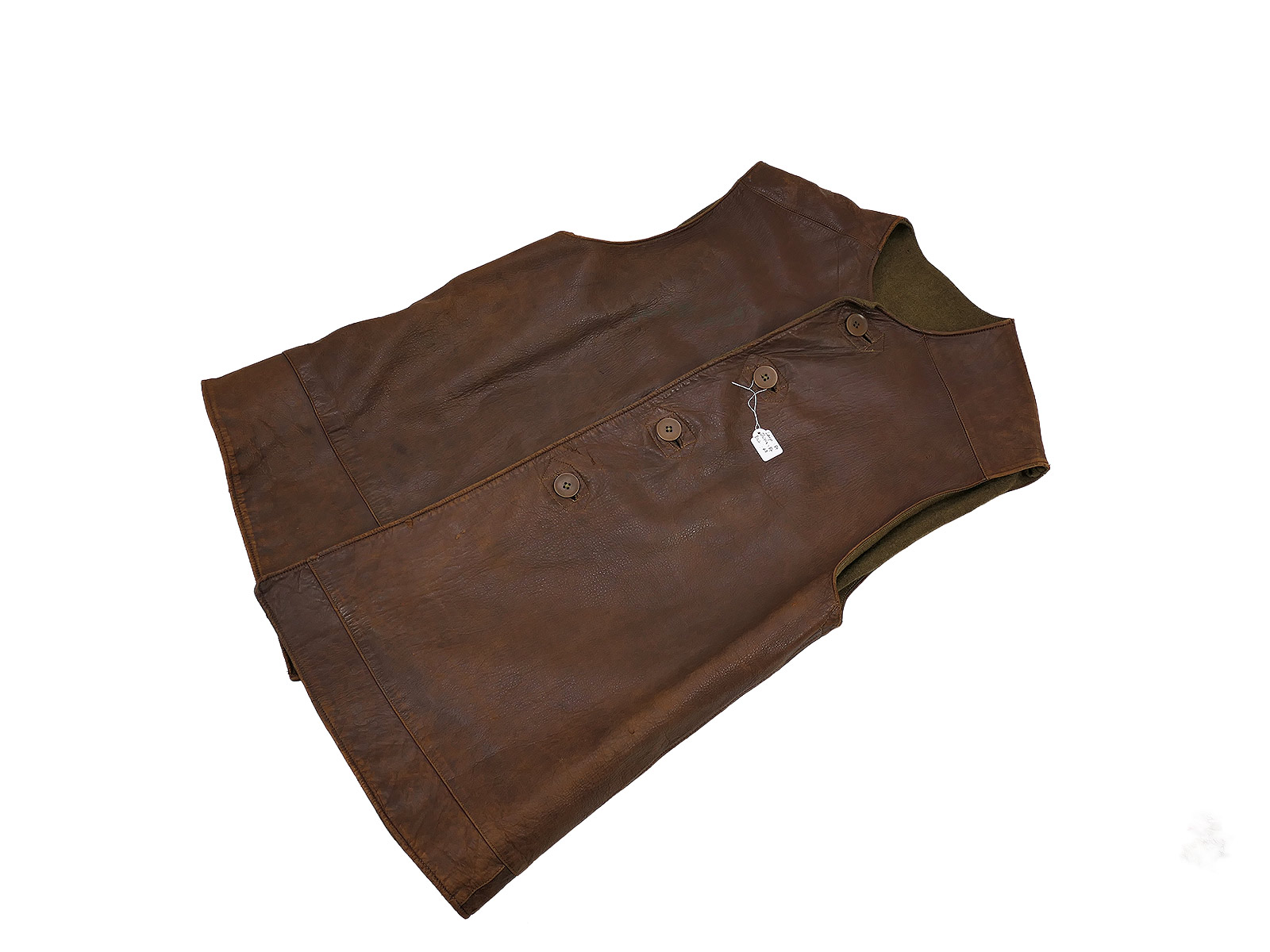 British Army Jerkins Leather Waist Coat waistcoat / leather waistcoat size 3 