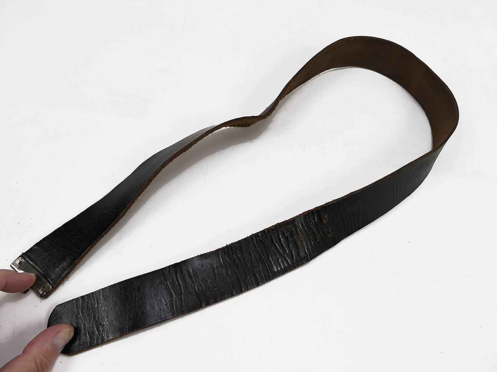 Vintage leather belt / belt strap, 110cm, COLLECTION BATTLE WORN