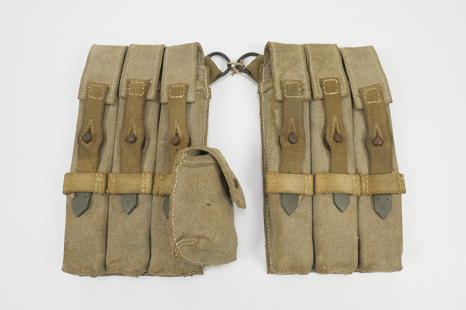 #2 Wehrmacht DAK Afrika Korps pair of MP 38/40 magazine pouches MP38 MP40 web canvas bag light
