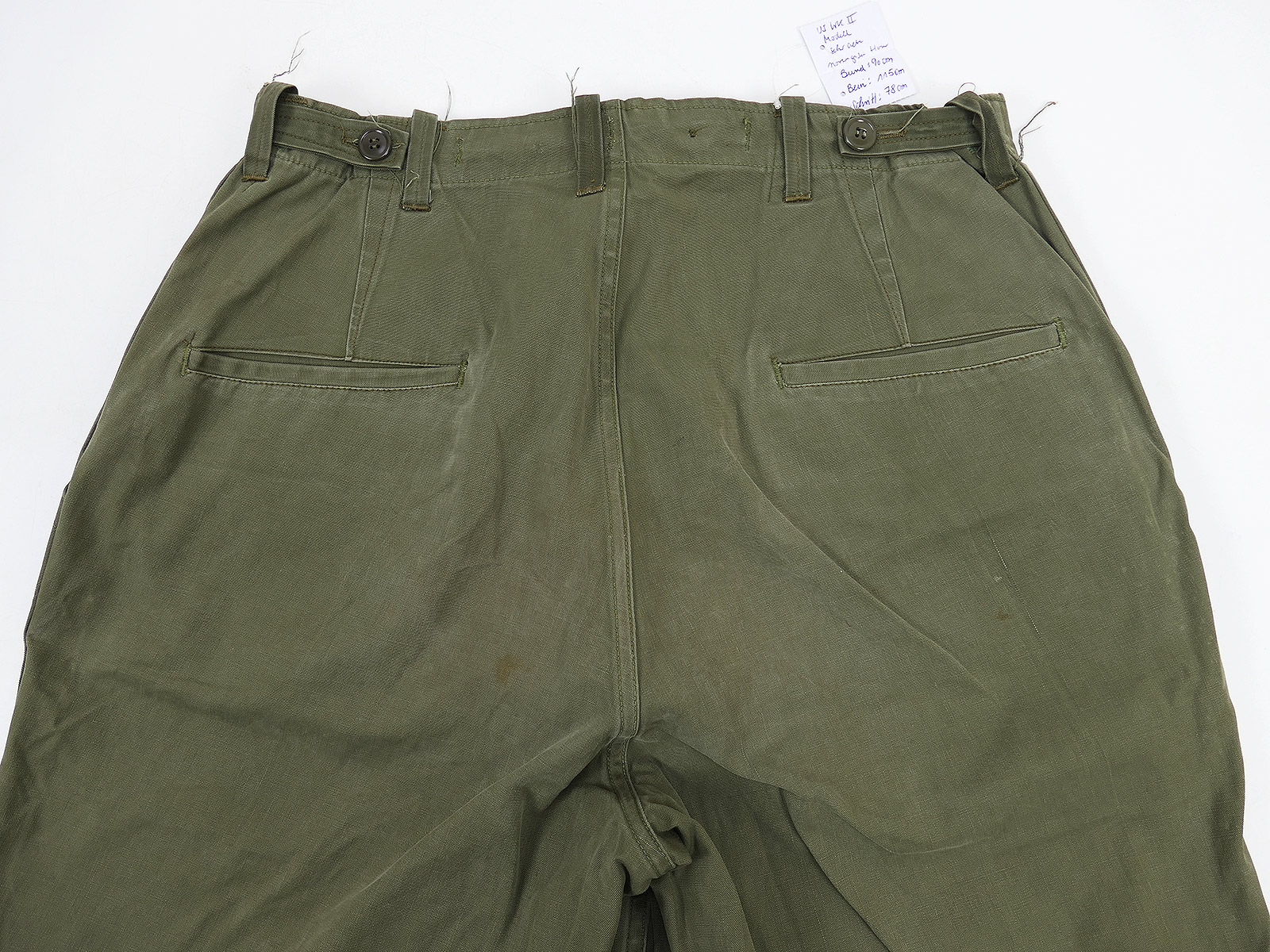 #B One-off item: US WW2 vintage M43 trousers (M1943 field trousers) – BATTLE WORN collection