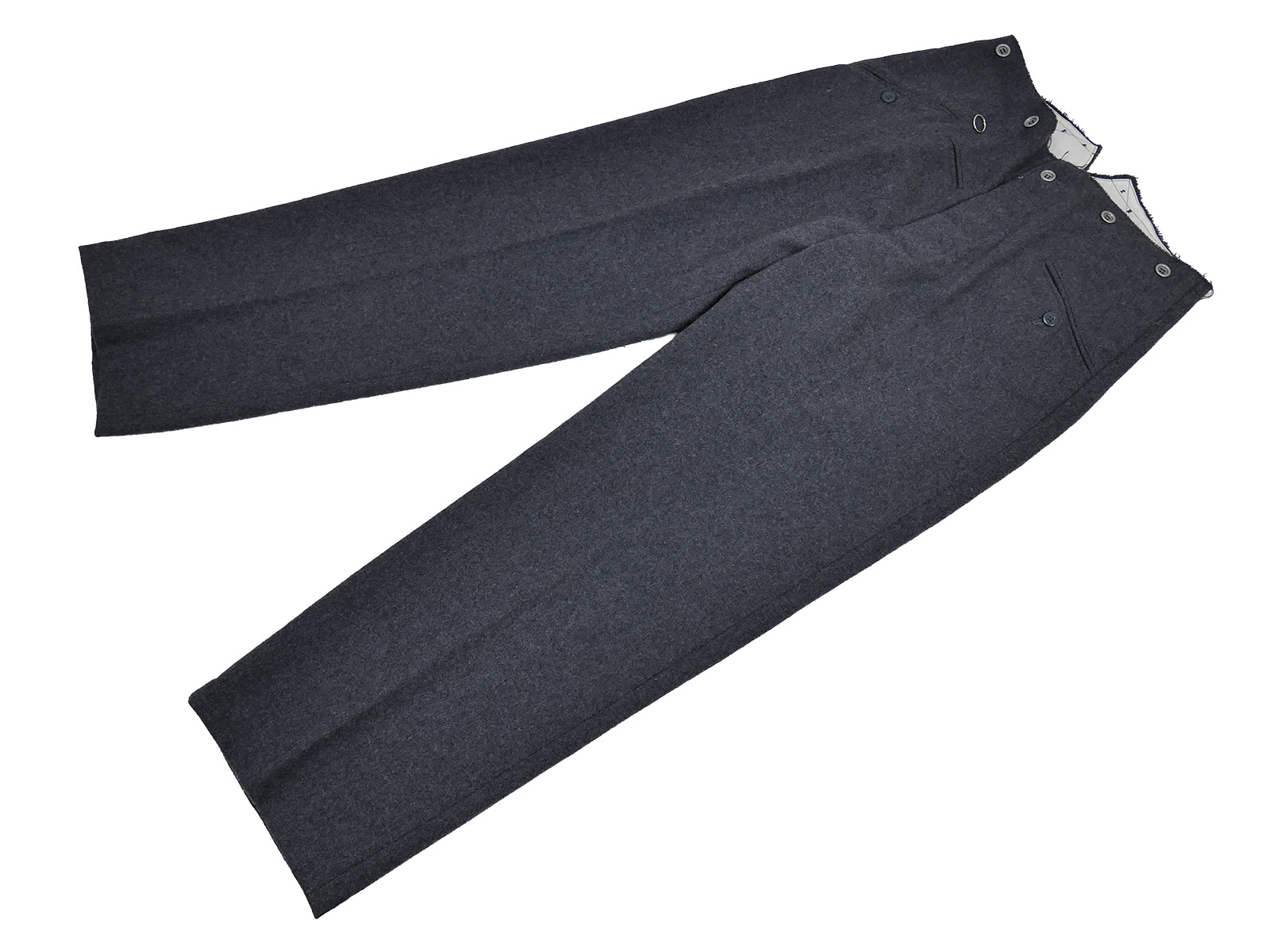 One-off Luftwaffe blue-grey M40 field trousers, uniform trousers – COLLECTION BATTLE WORN