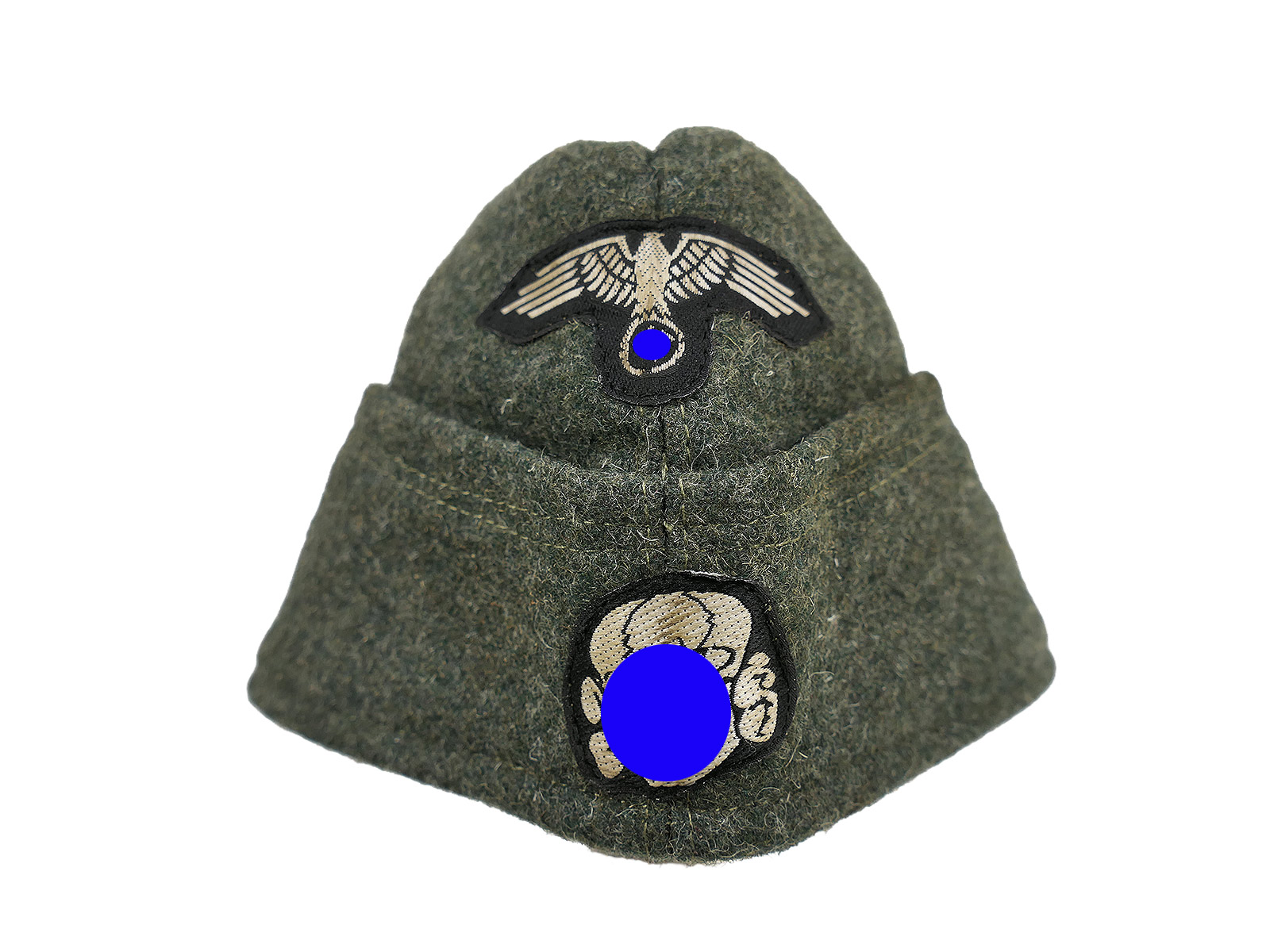 Waffen-SS cap for enlisted men, featuring an eagle and skull emblem, size 58
