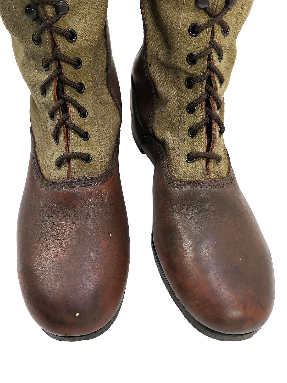 Single pair – Wehrmacht DAK high-top tropical boots, Afrika Korps boots, size 46, COLLECTION BATTLE WORN