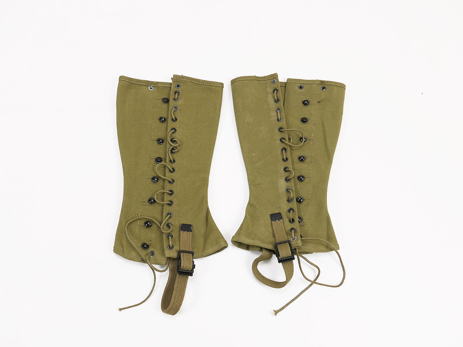 #A WW2 US ARMY Gaiters M1938 Canvas Leggins Dismounted M-1938 Gr.2R Original BATTLE WORN 