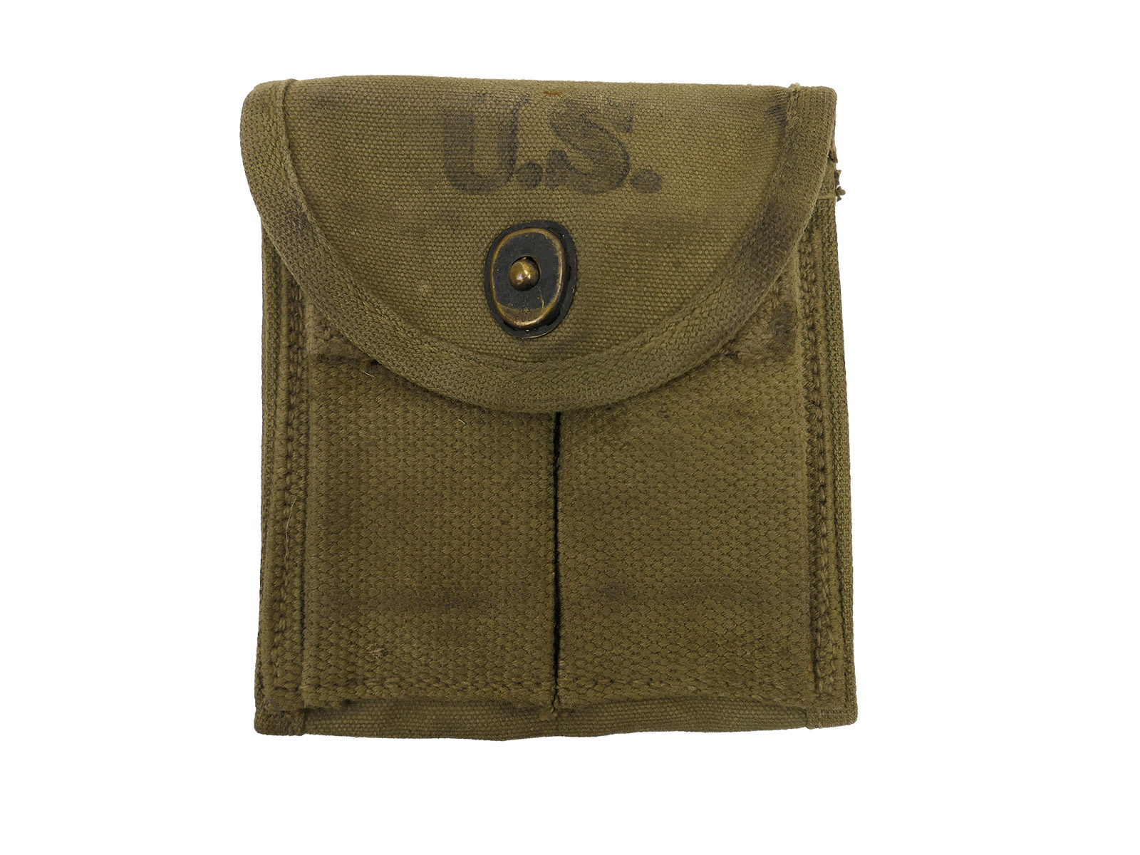 Original US Army WW2 M1 Carbine magazine pouch, 1943, double magazine pouch, battle-worn