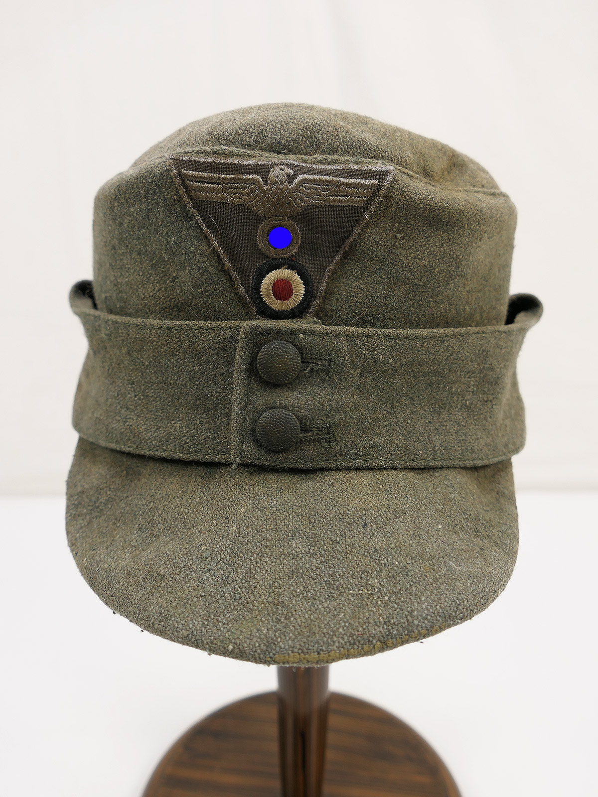 Army M43 field cap, FADE OUT, size 57, with original trapezoid detailing – COLLECTION