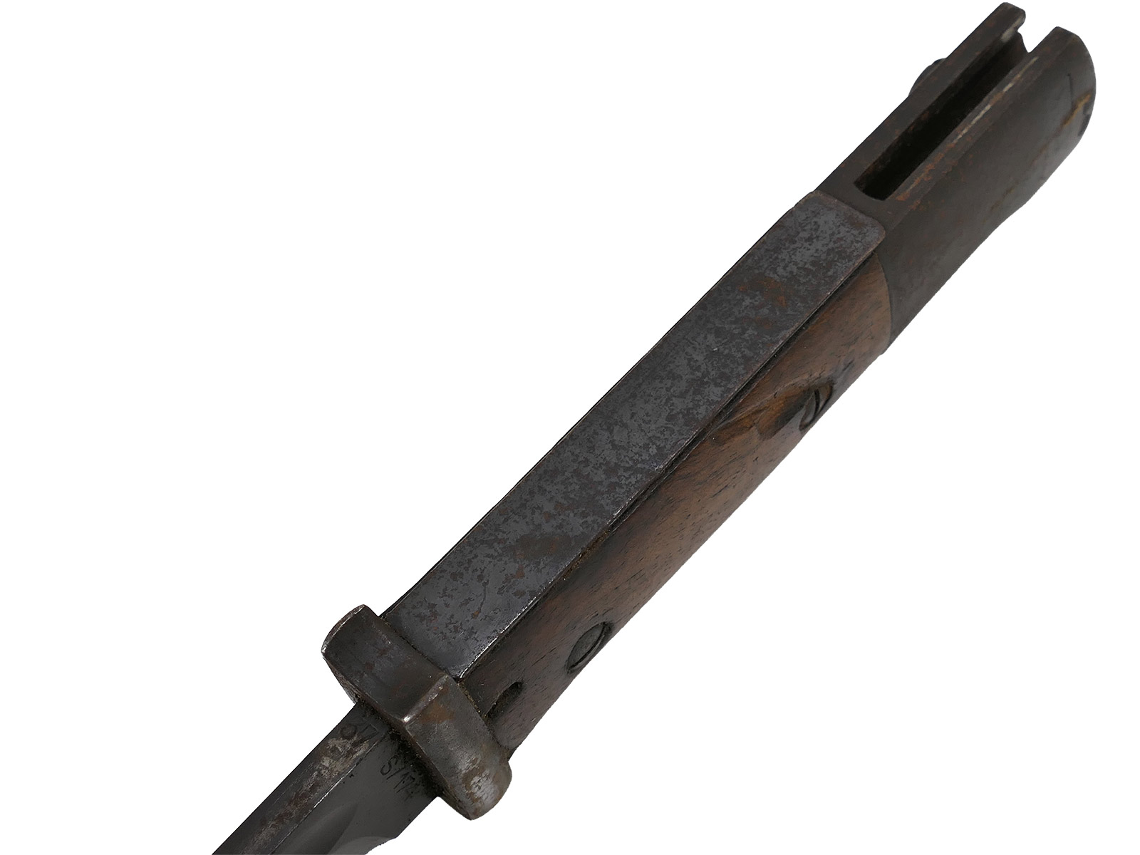Wehrmacht M84/98 S/174 bayonet, 1937 K98 carbine / sidearm with scabbard, BATTLE-WORN