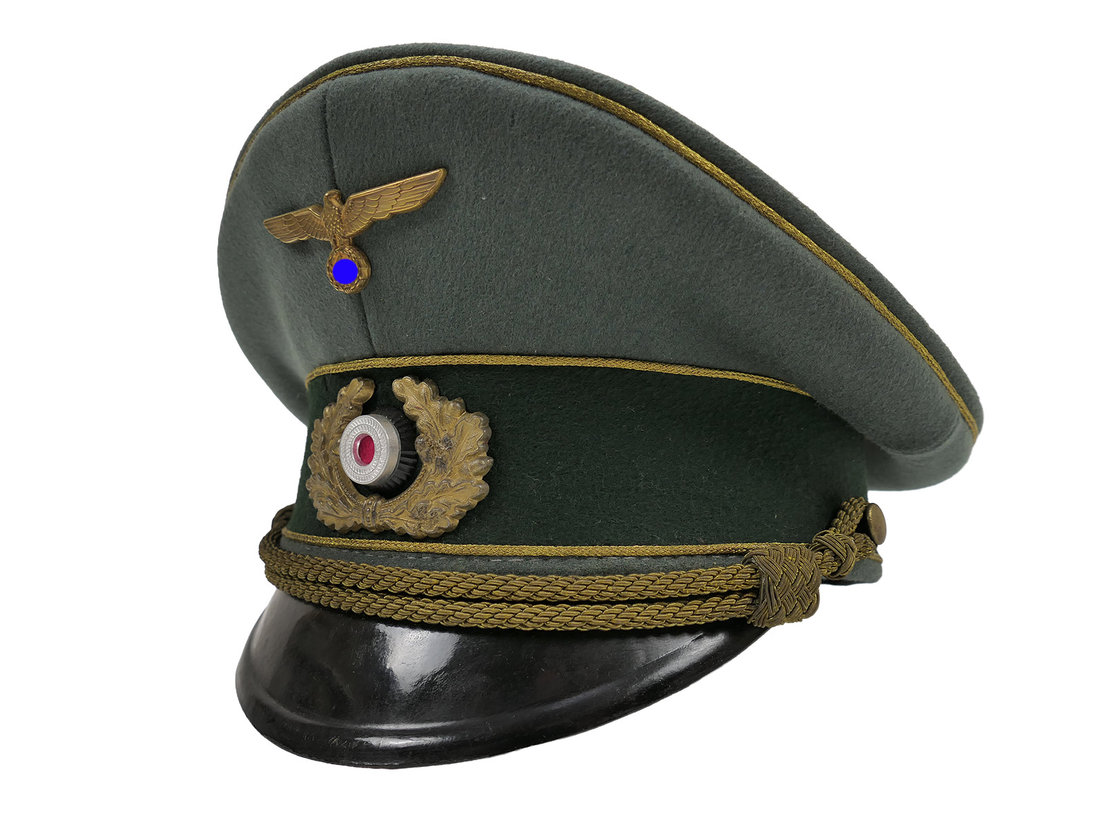Antique Wehrmacht General’s peaked cap, size 58, with excellent patina – COLLECTION BATTLE WORN