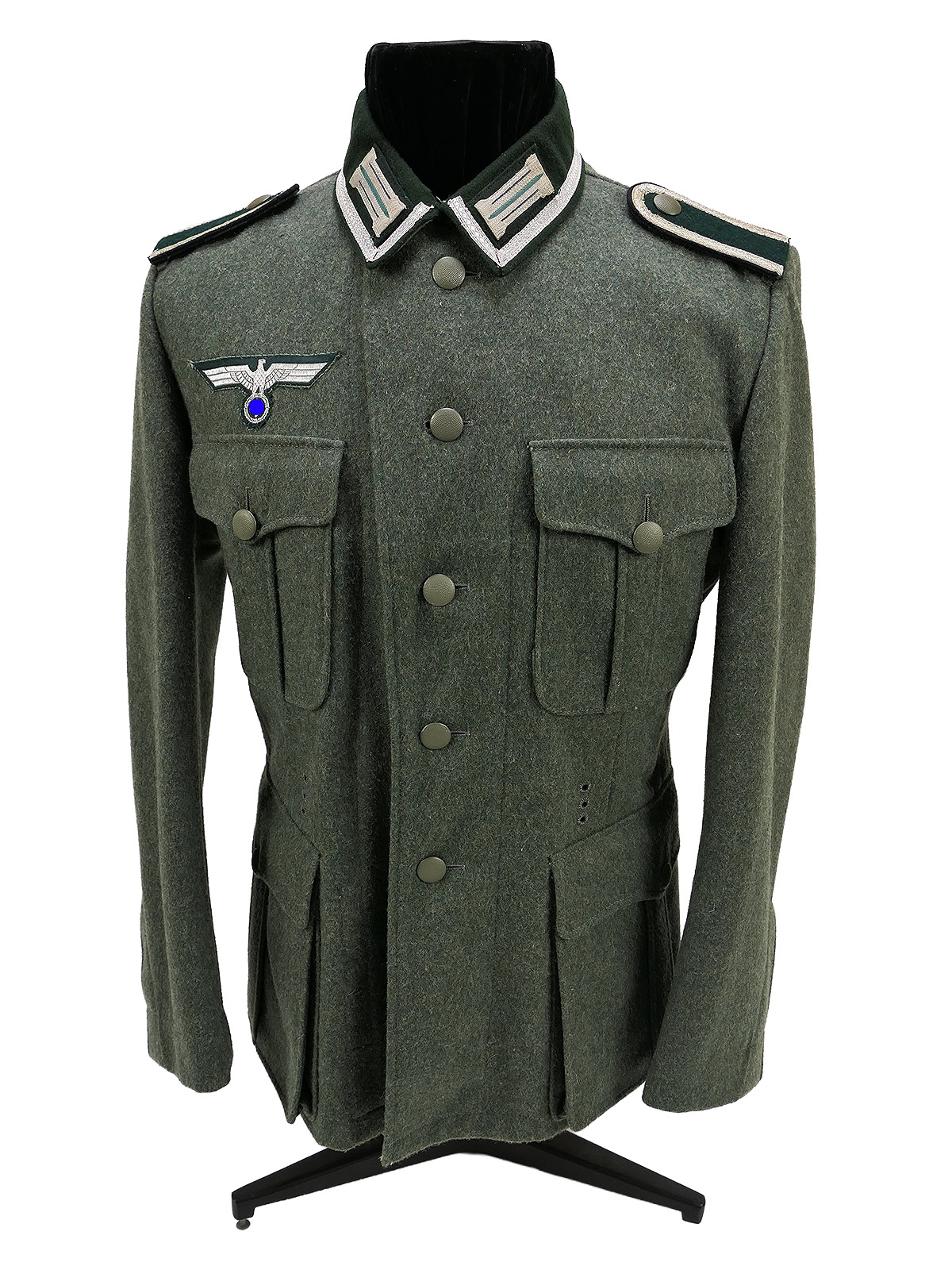 Wehrmacht M36 field tunic, non-commissioned officer, engineers’ uniform, in service condition, top-quality museum-grade reproduction, Janke COLLECTION