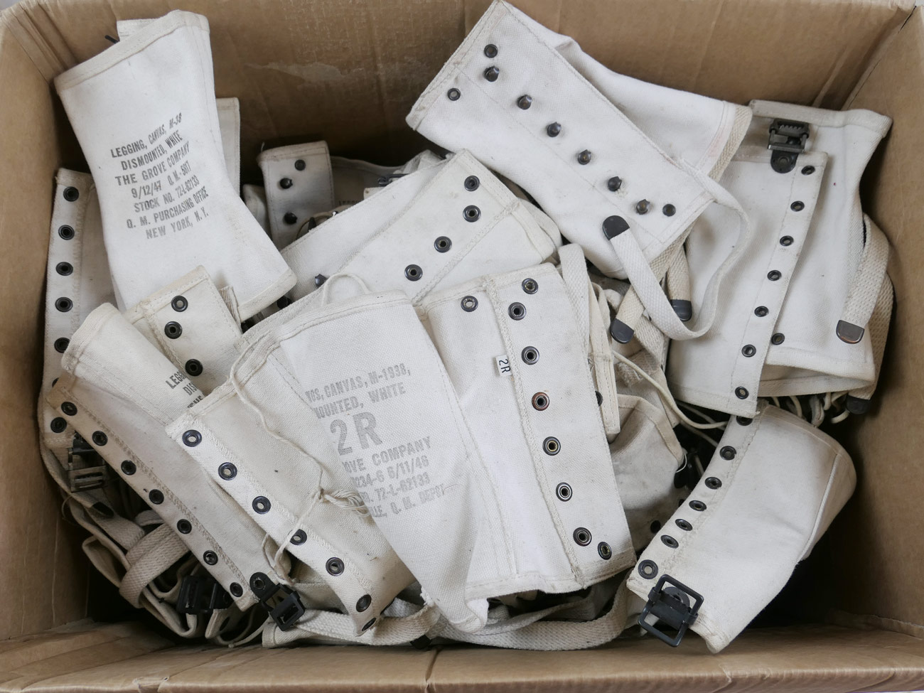 US ARMY gaiters white size 2R leggings canvas M-1938