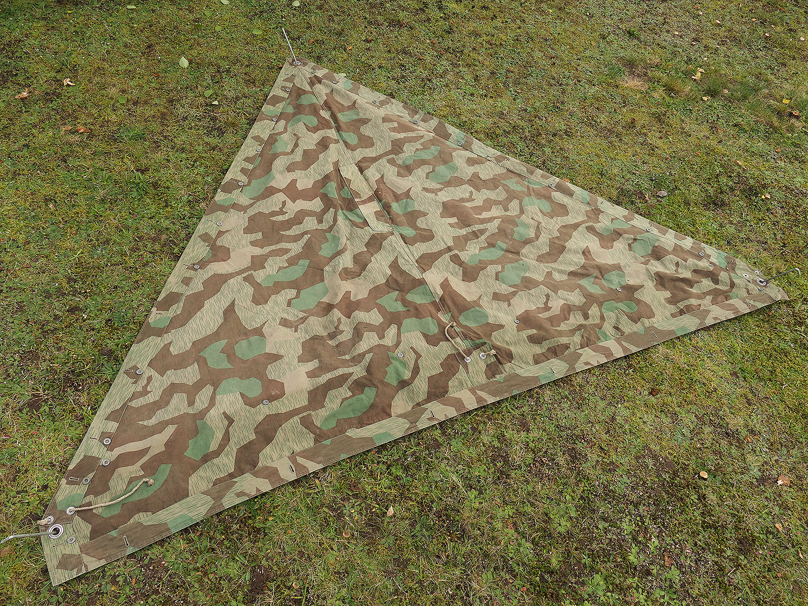 Original Wehrmacht M31 tent canvas, splinter camouflage, camouflage tent fabric – COLLECTION BATTLE WORN