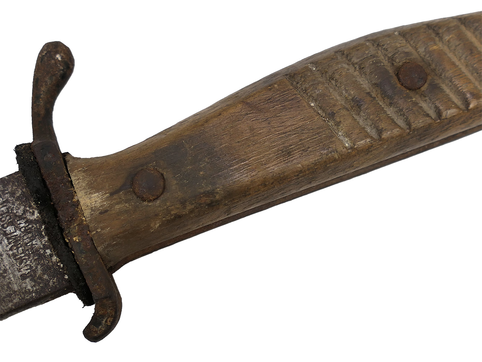 WK1 trench dagger with ERN mark, Rhineland razor factory, COLLECTION BATTLE WORN