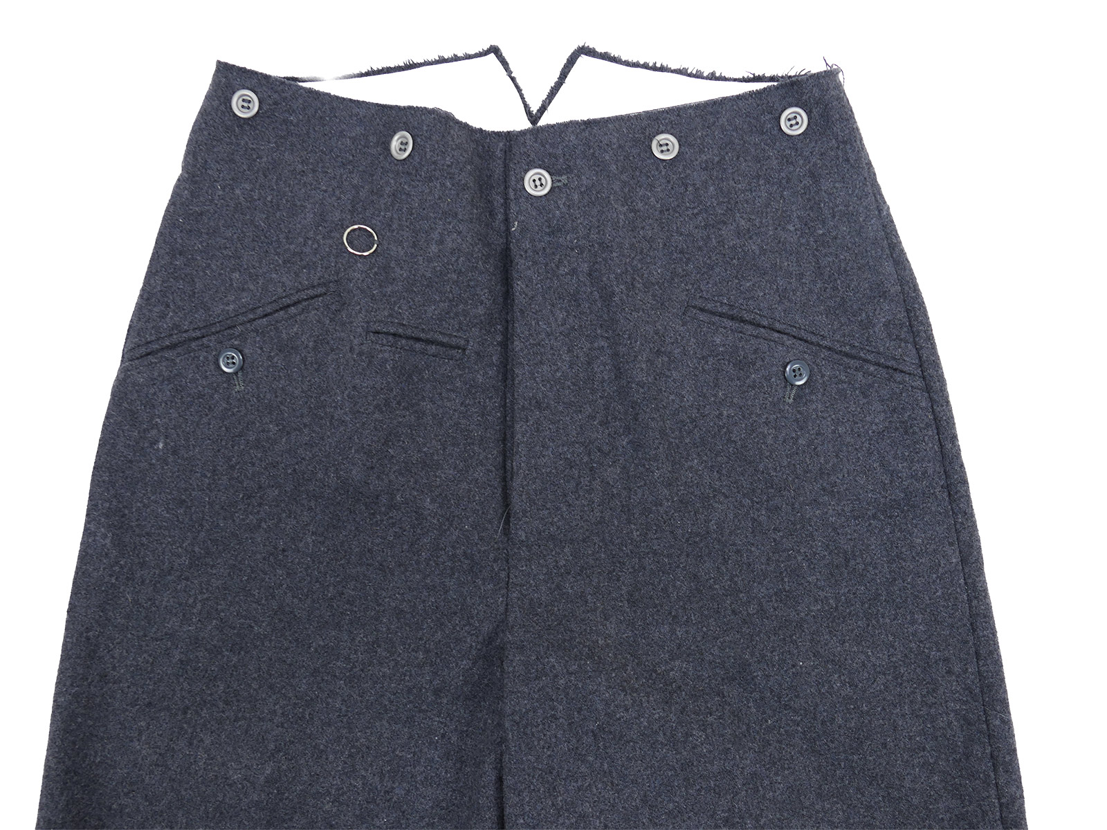 One-off Luftwaffe blue-grey M40 field trousers, uniform trousers – COLLECTION BATTLE WORN