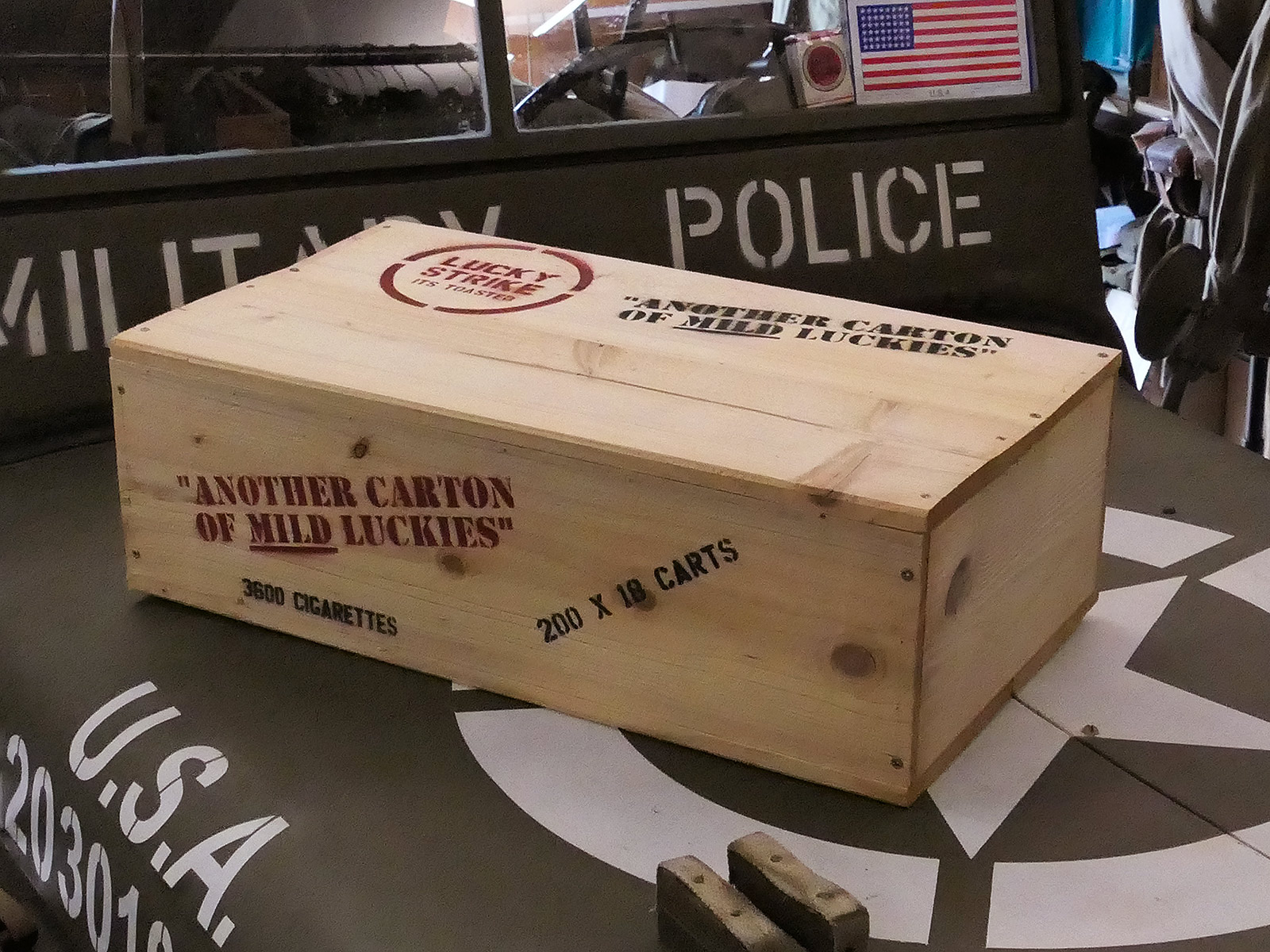 P1501677 US ARMY WW2 Rations K Ration wooden box cigarettes