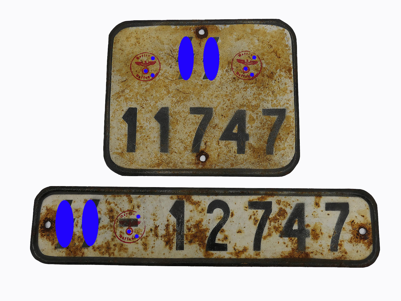 #H/ Waffen SS set license plate KFZ license plate Kübelwagen VW82 Schwimmwagen VW166