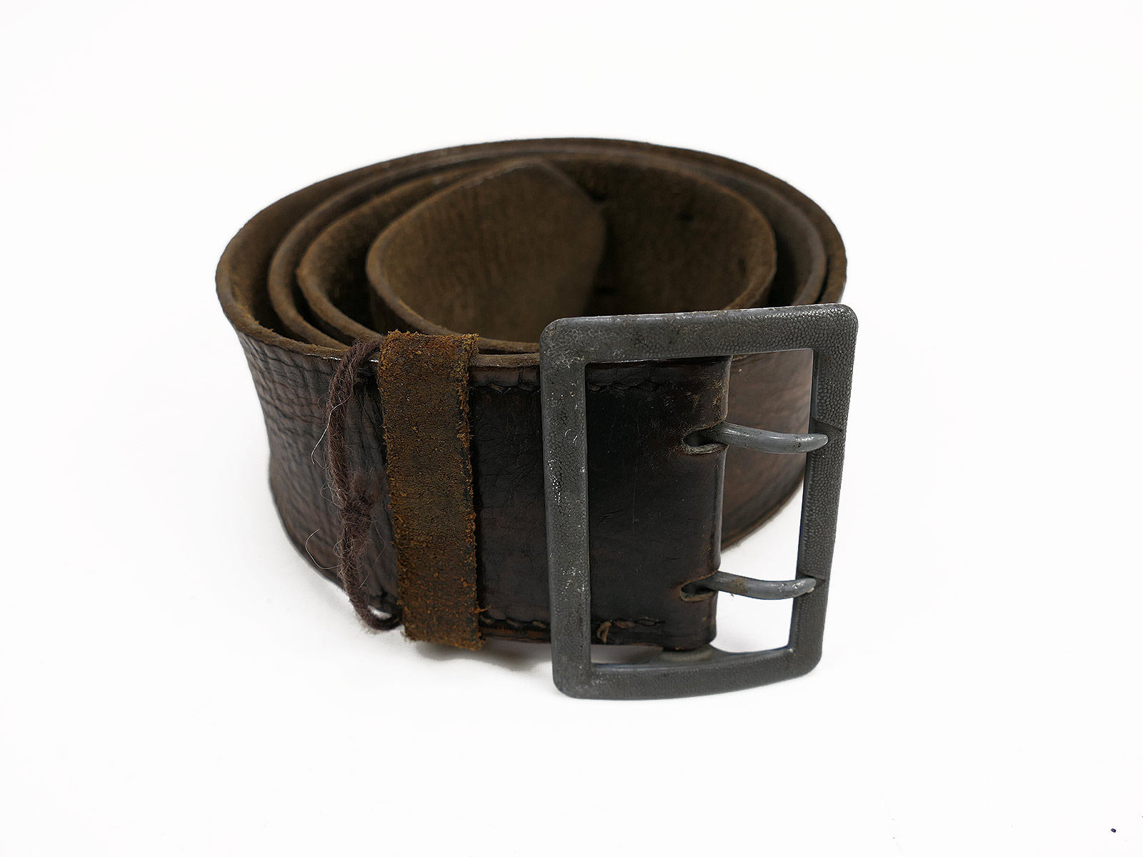 ONE-OF-A-KIND Vintage Assmann double-prong belt, waist belt, 47mm, leather belt, 110cm