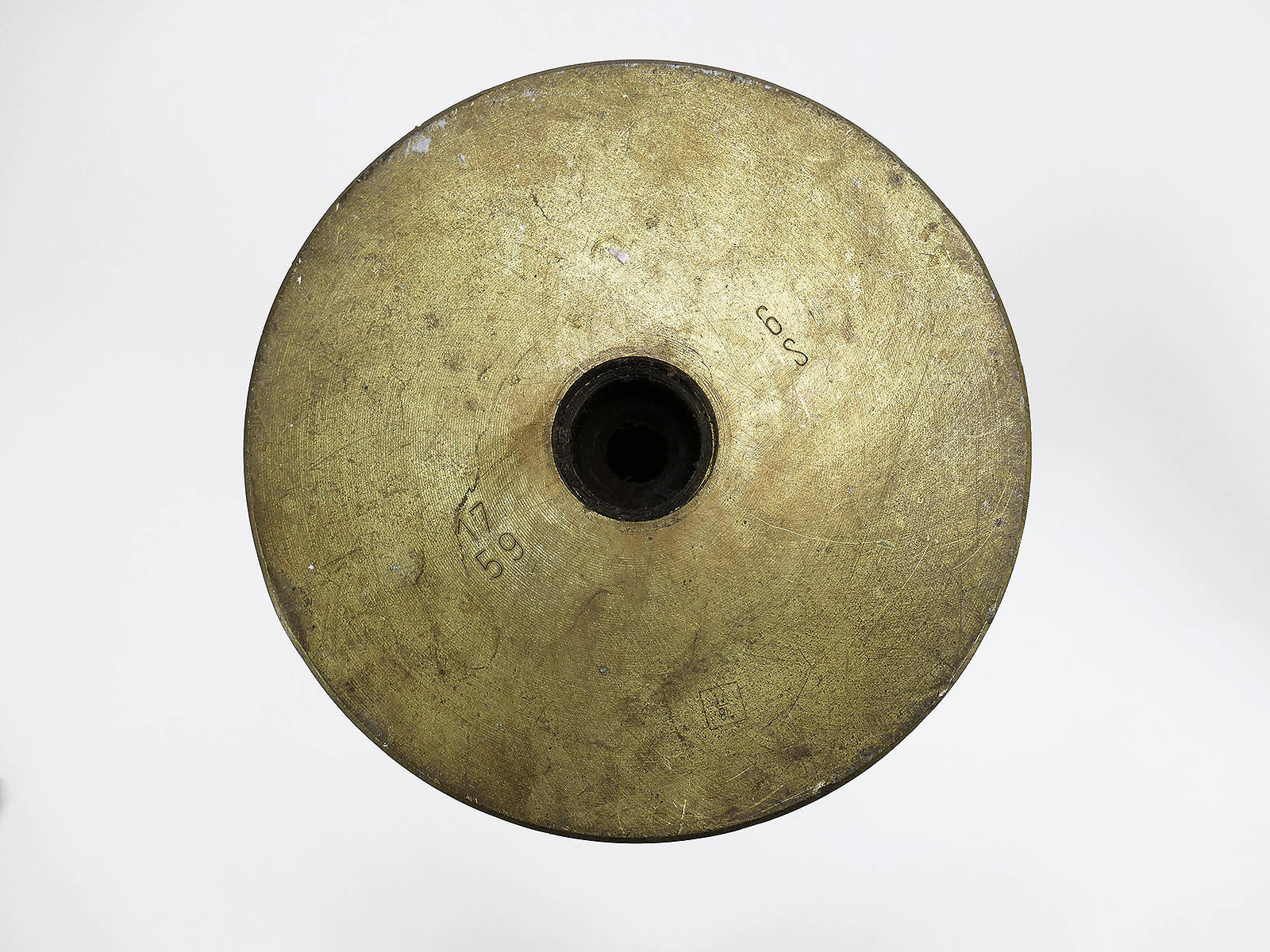 Original 105mm brass shell casing, tank cartridge, 8.5kg, decorative umbrella stand – COLLECTION