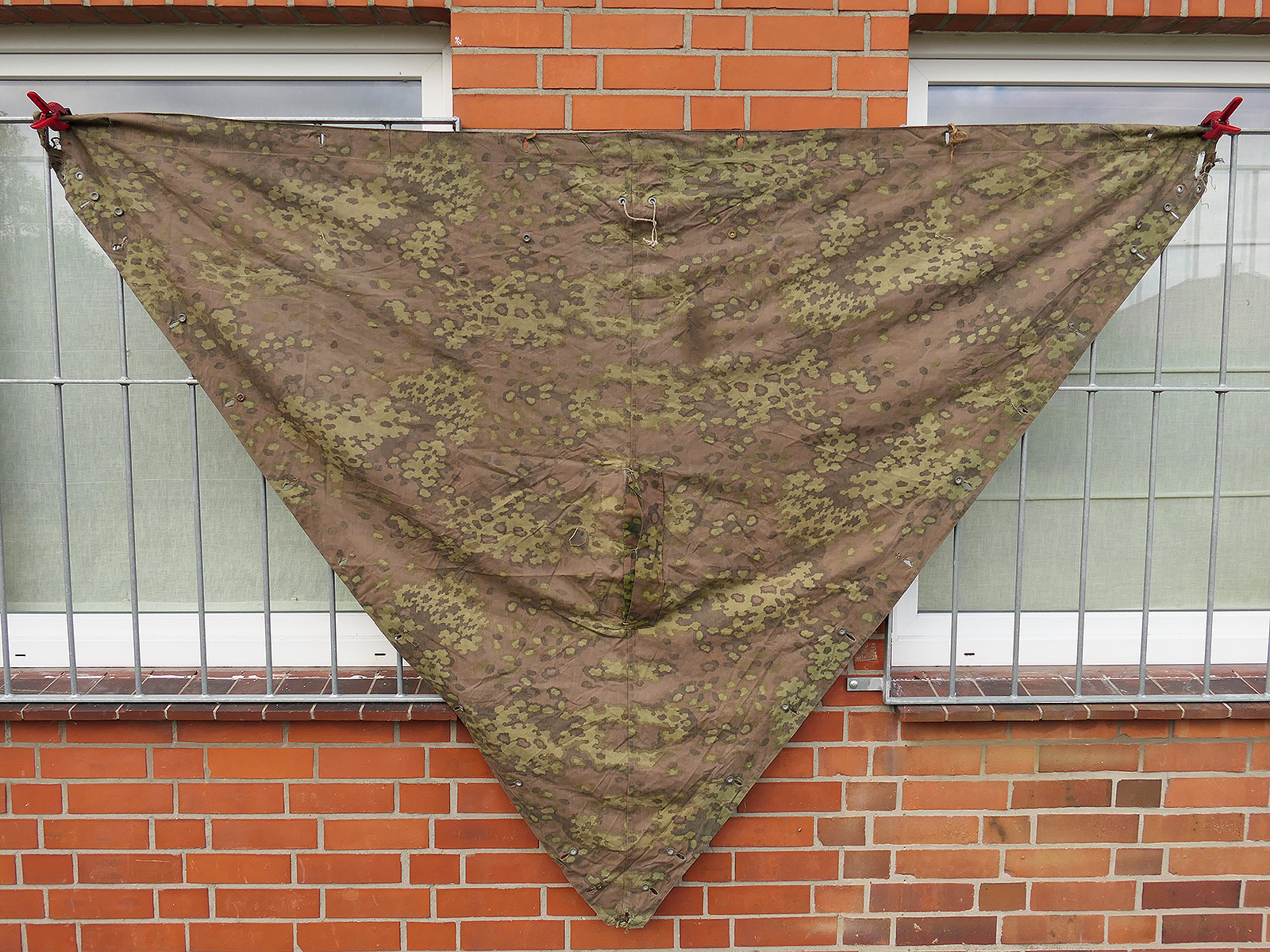 #B/ Waffen SS Original Tarpaulin – Oak Leaf Camouflage Tarpaulin – Battle-Worn