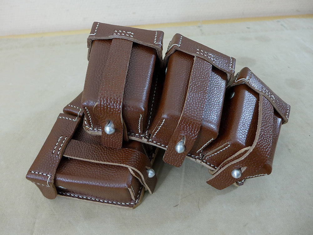 2x piece cartridge pouch WK1 rifle 98 G98 ammunition pouch leather 1916 Mauser