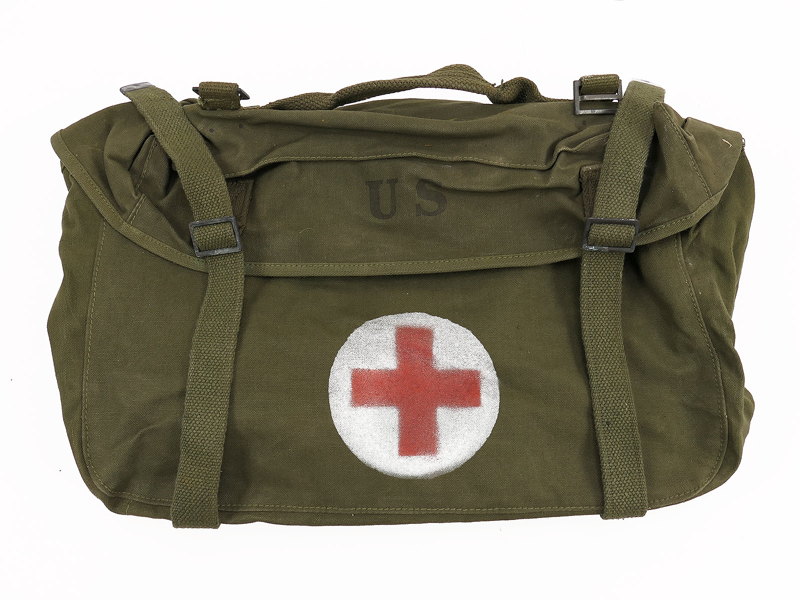 1x Grade 'A' US Pack Field Cargo M-1945 Medic's Bag, Red Cross 